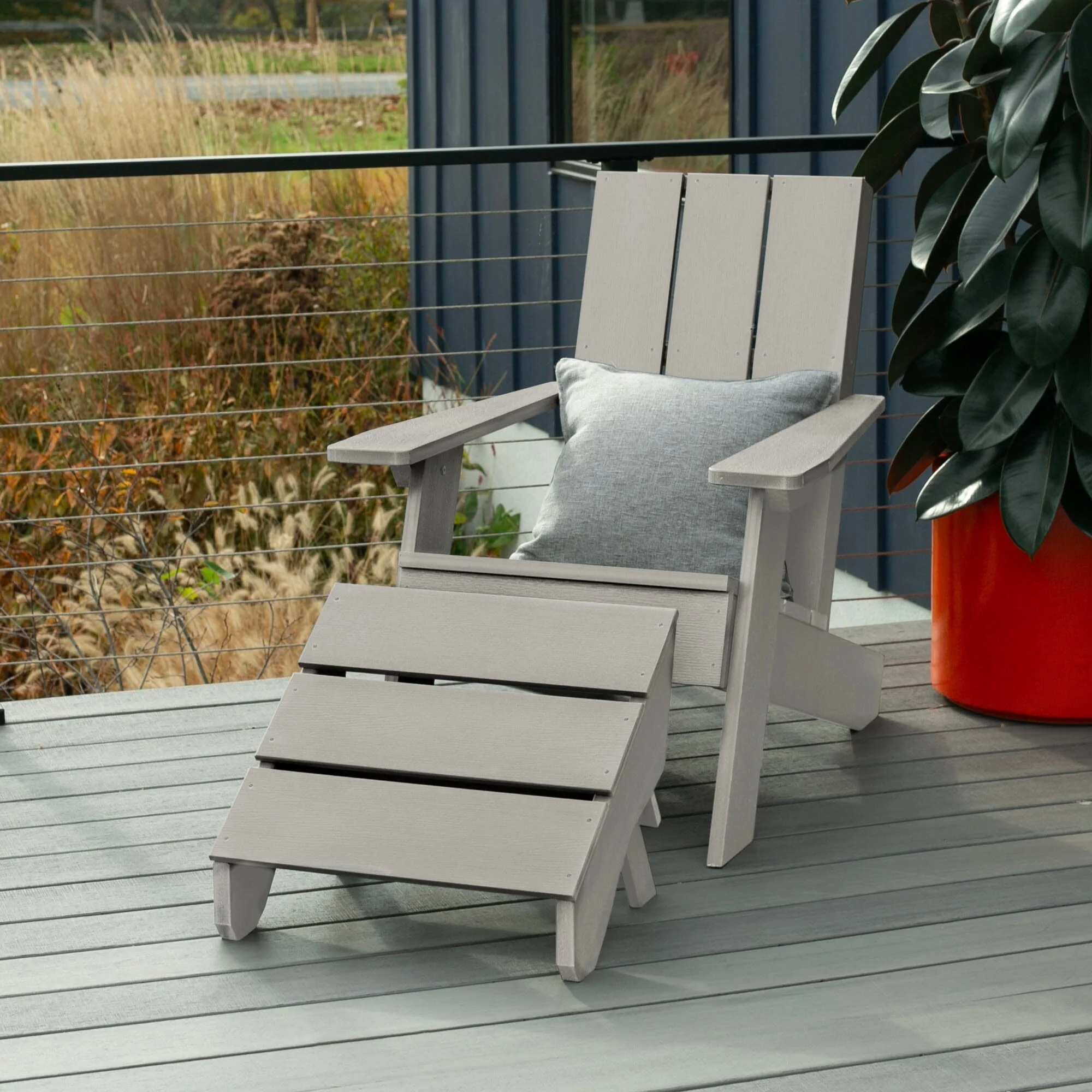 Italica Modern Adirondack Chair and Ottoman - Image 30