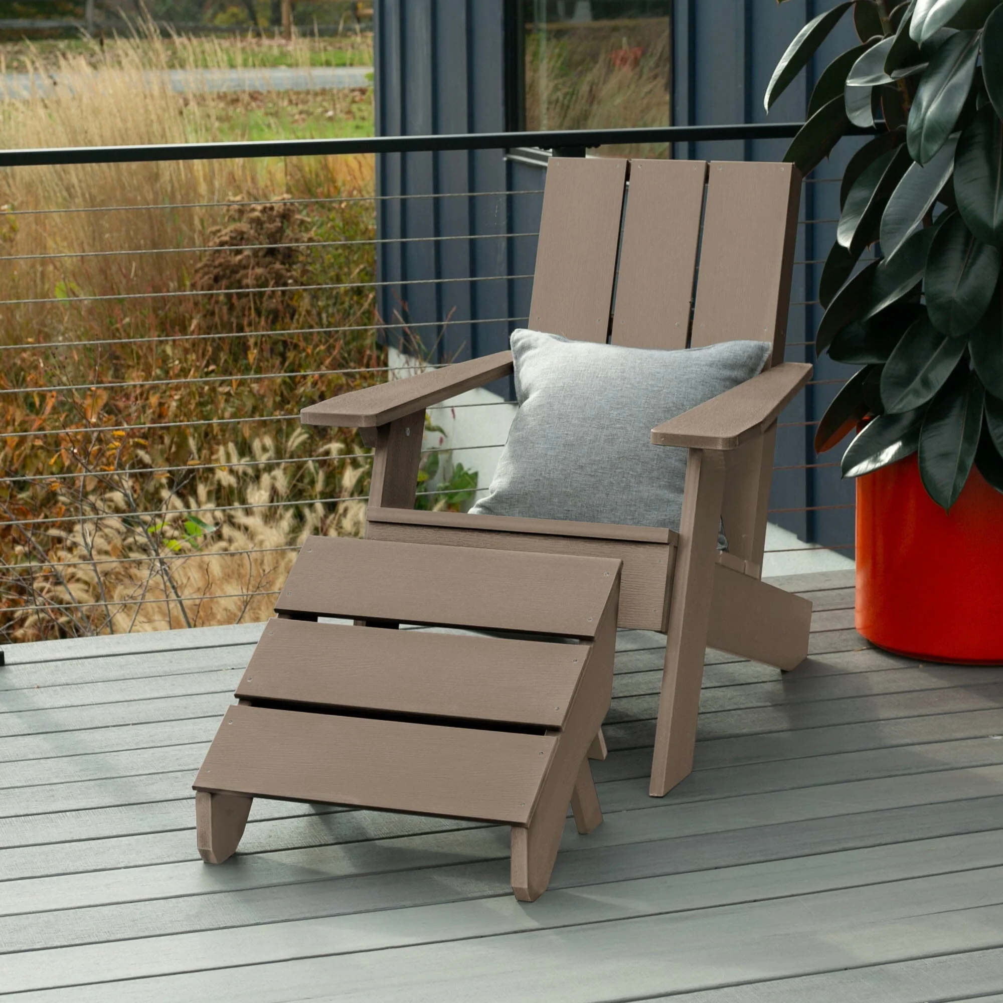 Italica Modern Adirondack Chair and Ottoman - Image 32
