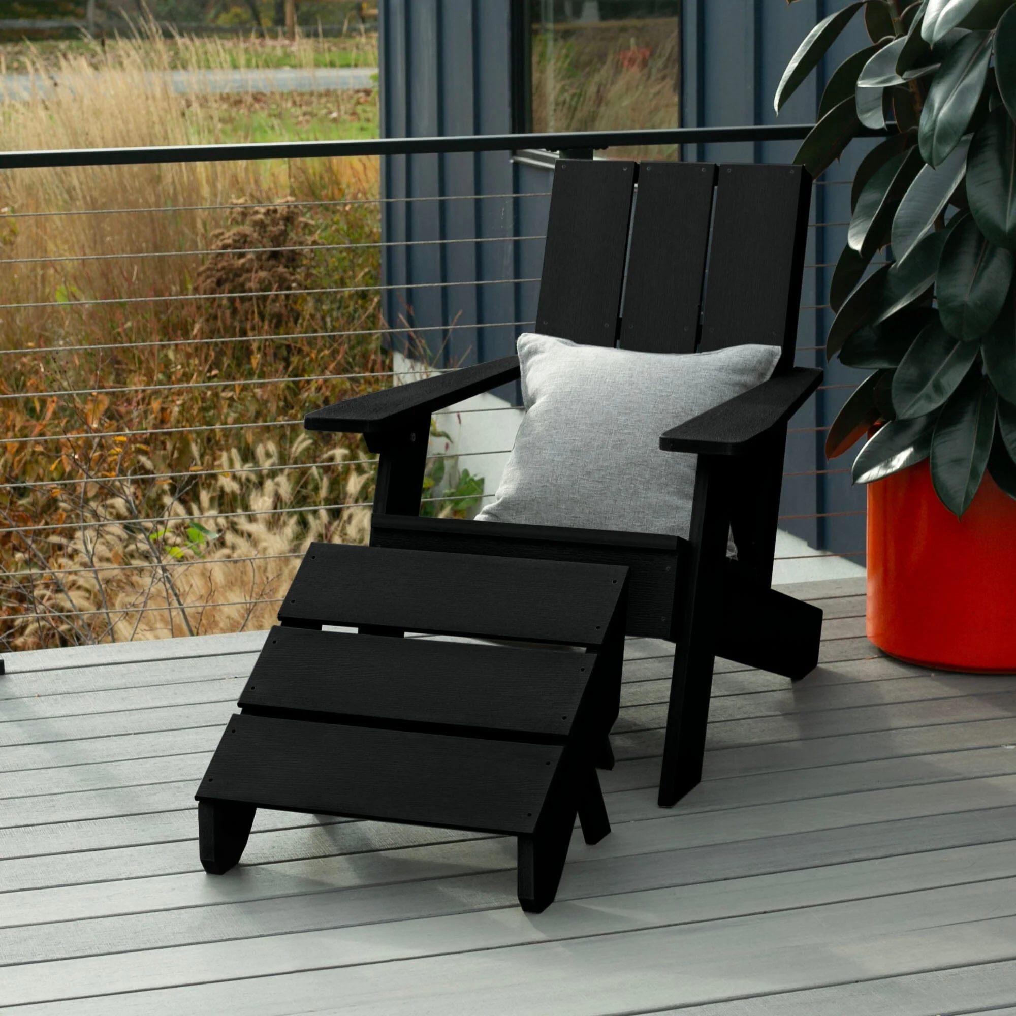 Italica Modern Adirondack Chair and Ottoman - Image 4