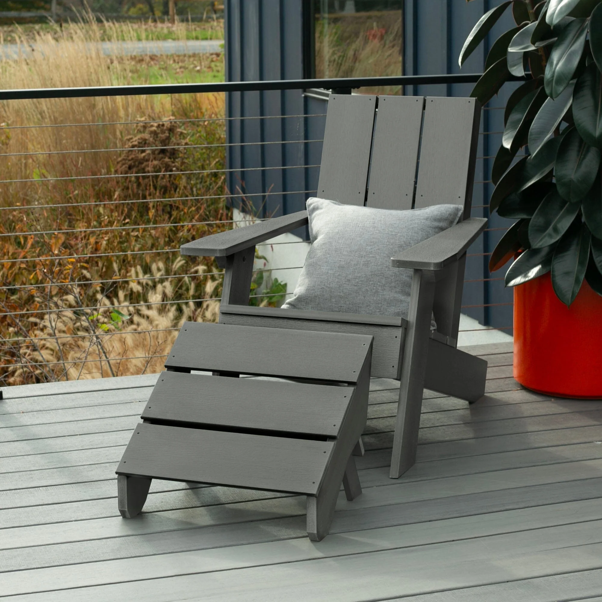 Italica Modern Adirondack Chair and Ottoman - Image 8