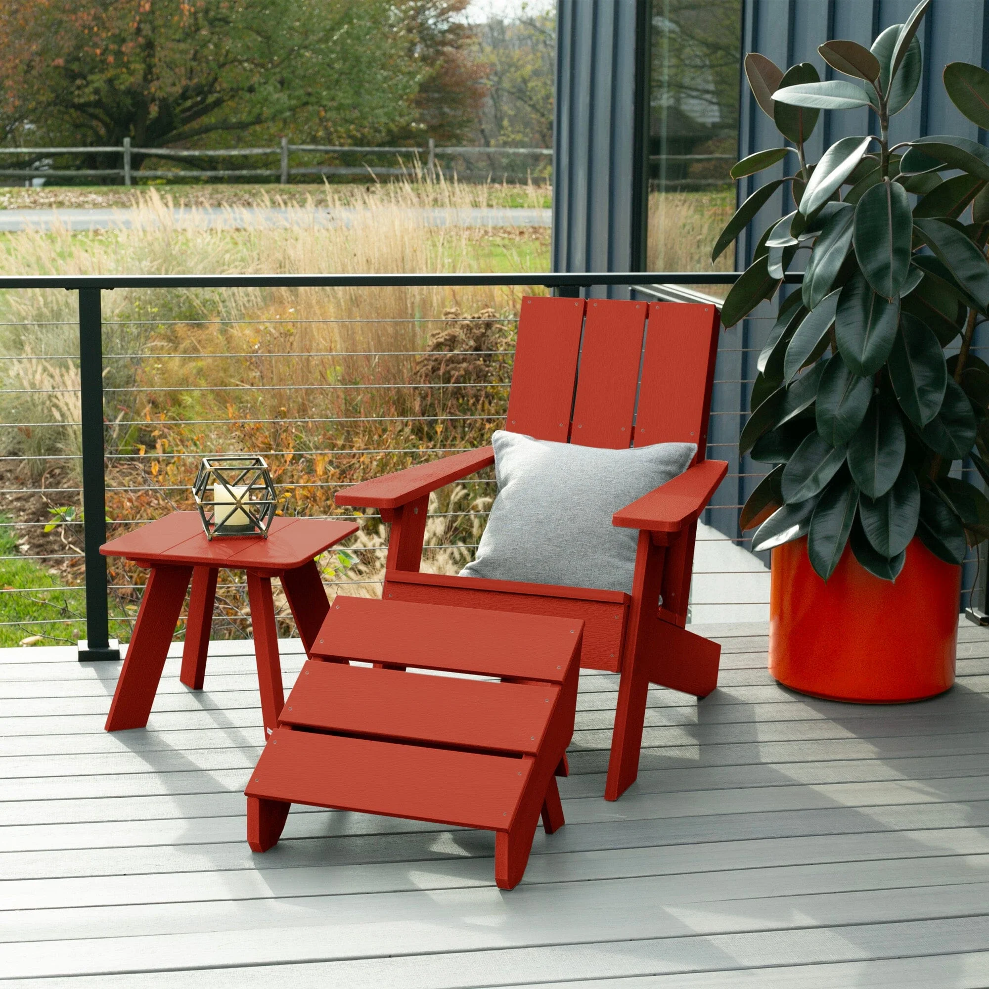Italica Modern Adirondack Chair, Ottoman, and Side Table - Image 12