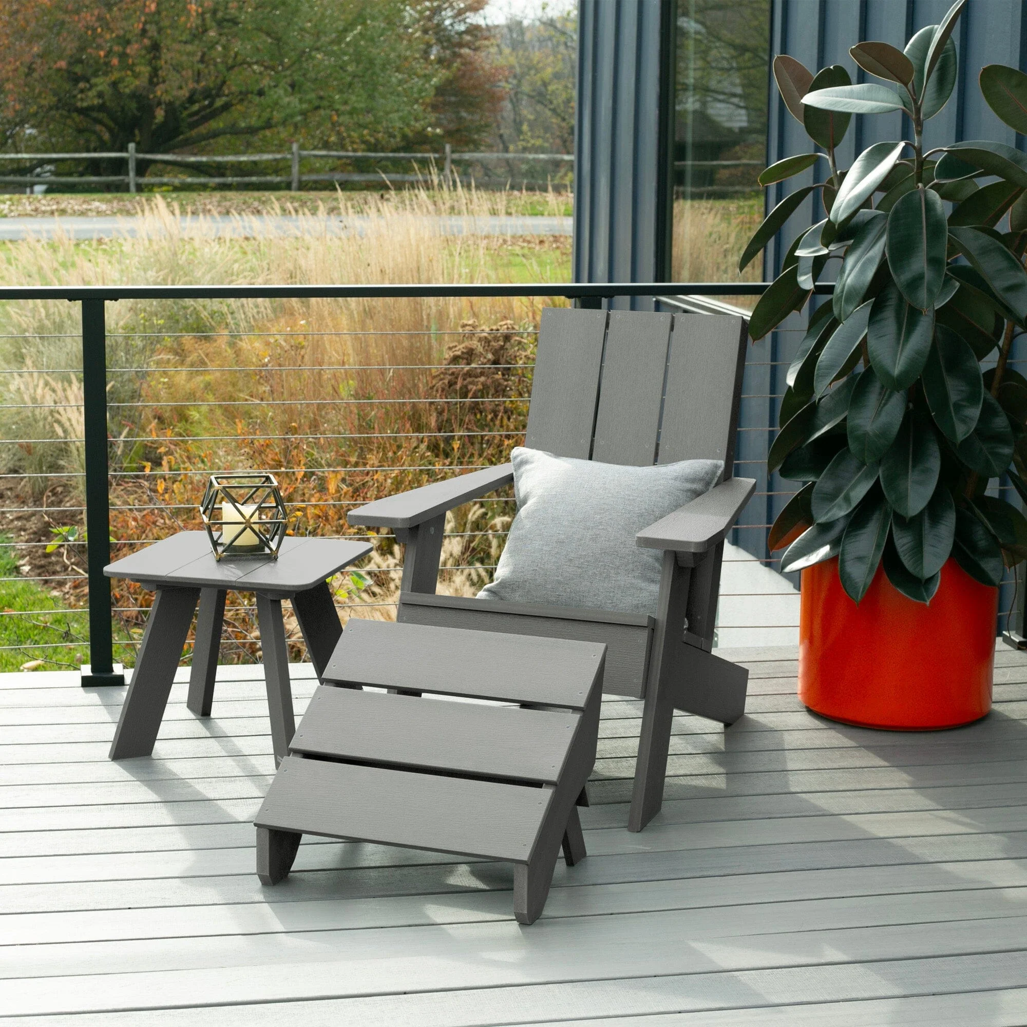 Italica Modern Adirondack Chair, Ottoman, and Side Table - Image 6