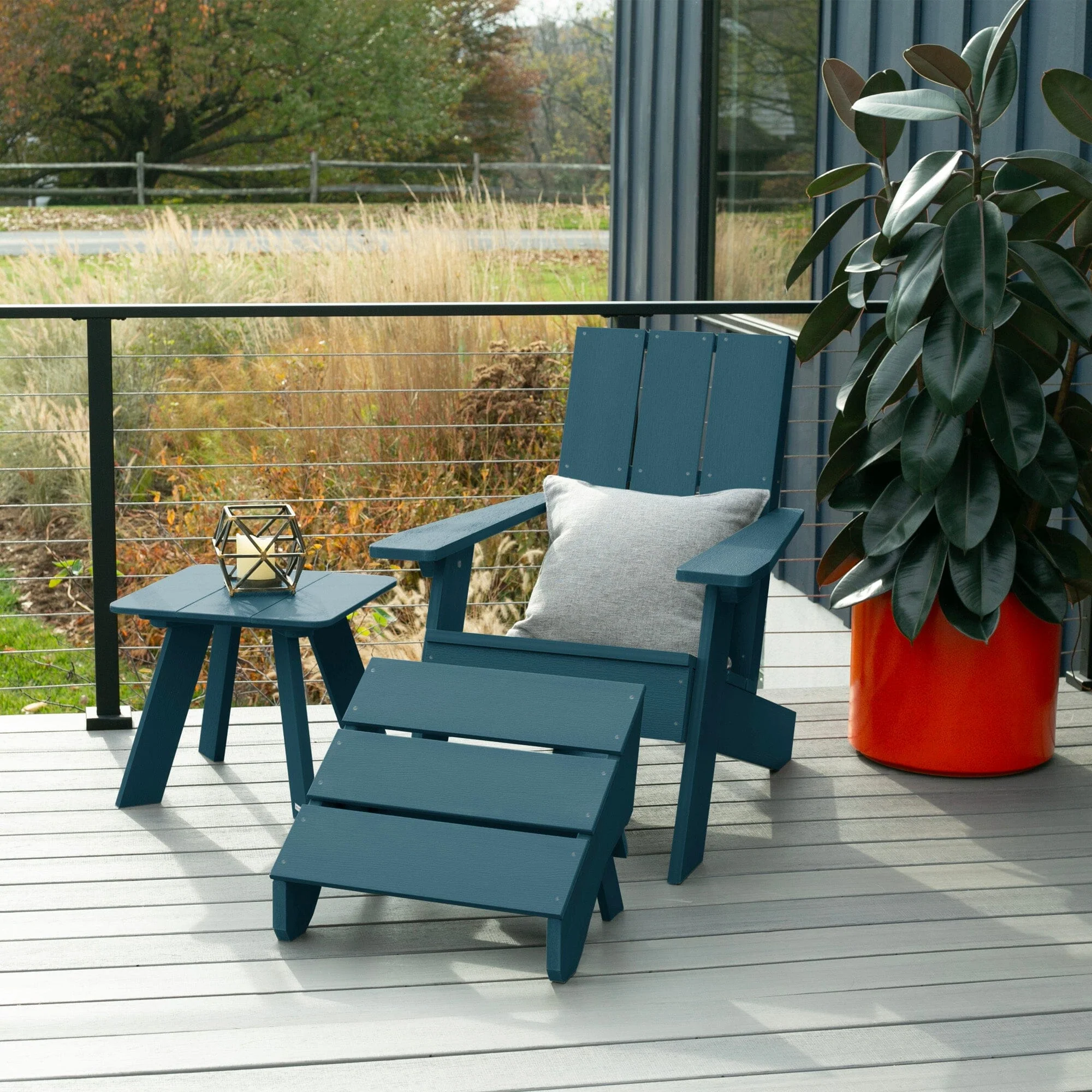 Italica Modern Adirondack Chair, Ottoman, and Side Table - Image 8
