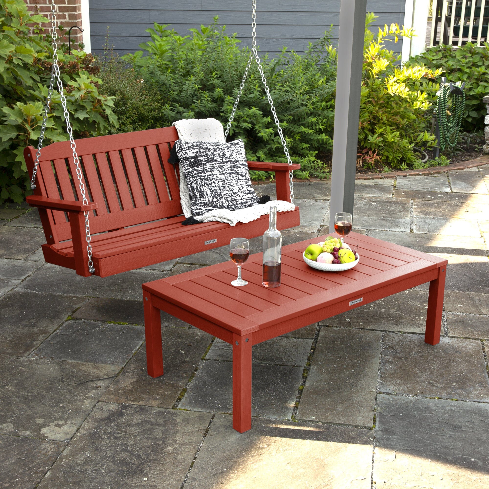Lehigh Porch Swing 4ft and Adirondack Coffee Table - Image 11