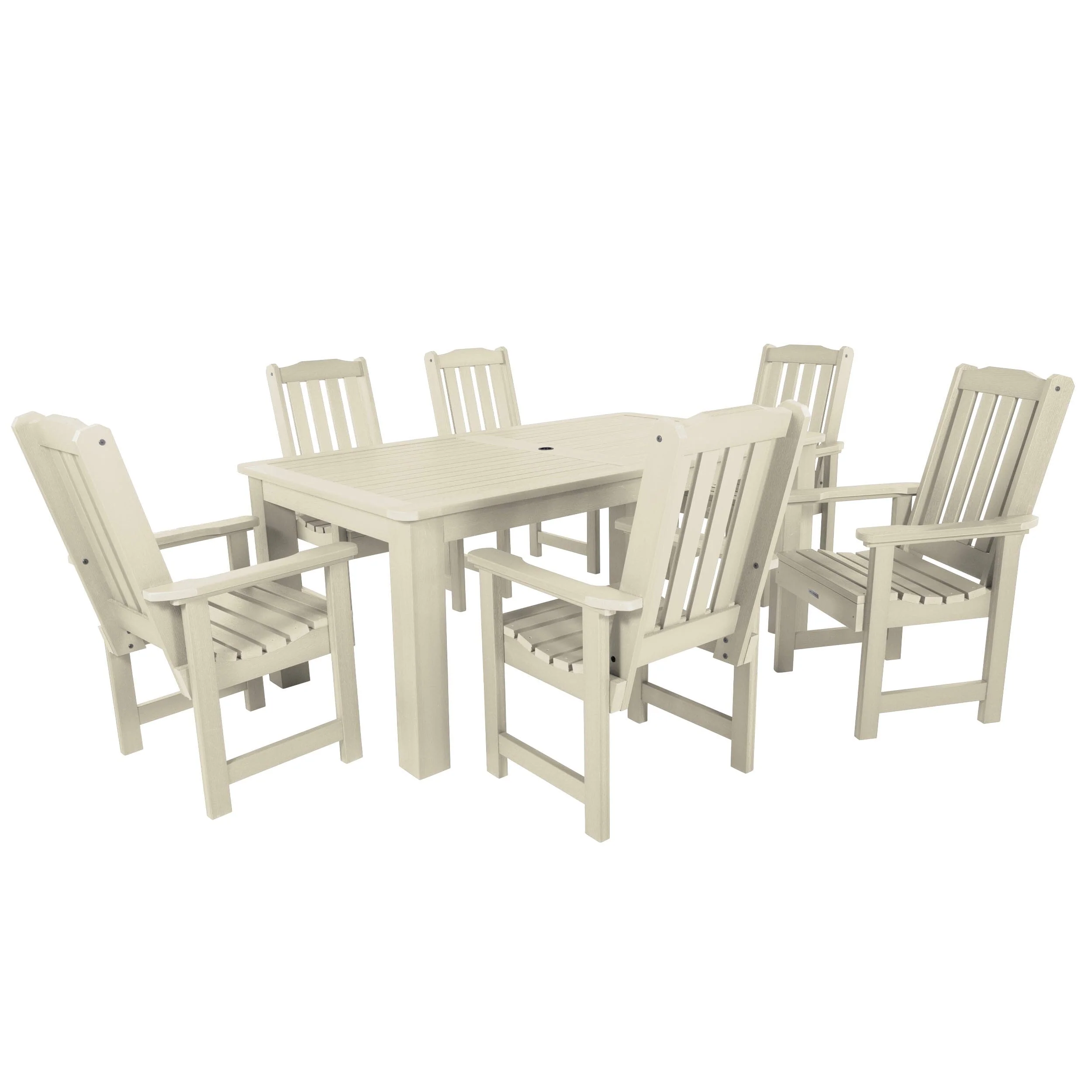 Lehigh 7pc Rectangular Outdoor Dining Set 42in x 72in - Dining Height - Image 11