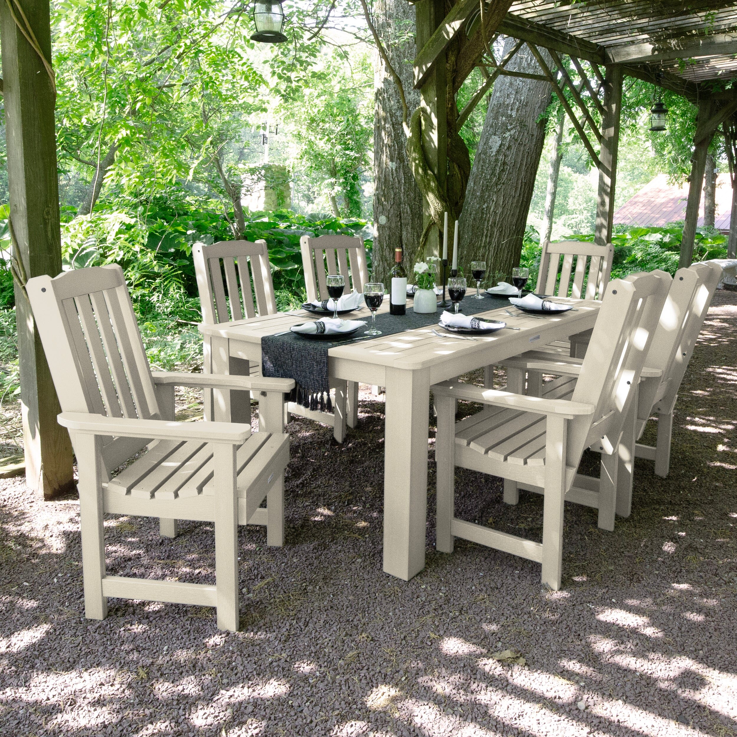 Lehigh 7pc Rectangular Outdoor Dining Set 42in x 72in - Dining Height - Image 12
