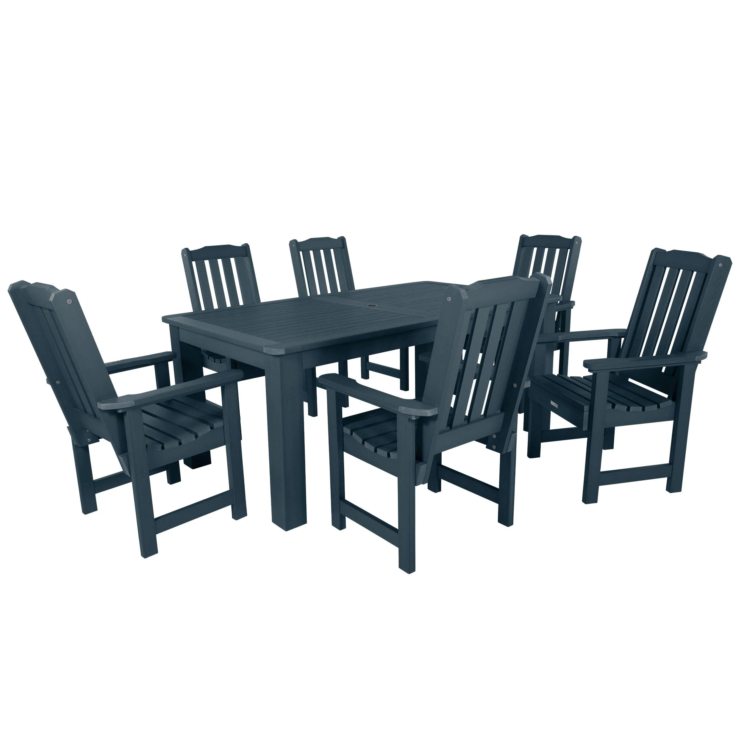 Lehigh 7pc Rectangular Outdoor Dining Set 42in x 72in - Dining Height - Image 13