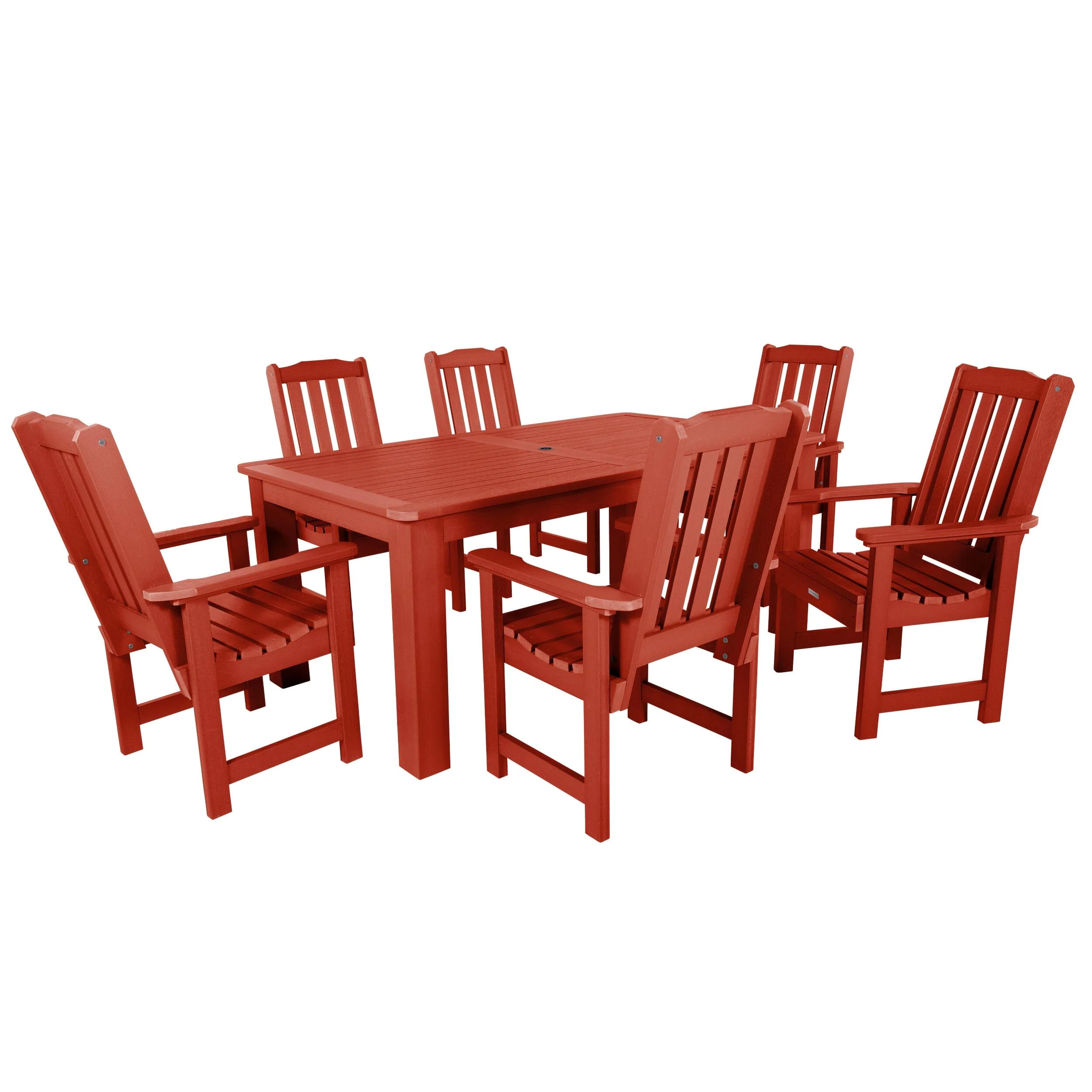 Lehigh 7pc Rectangular Outdoor Dining Set 42in x 72in - Dining Height - Image 15