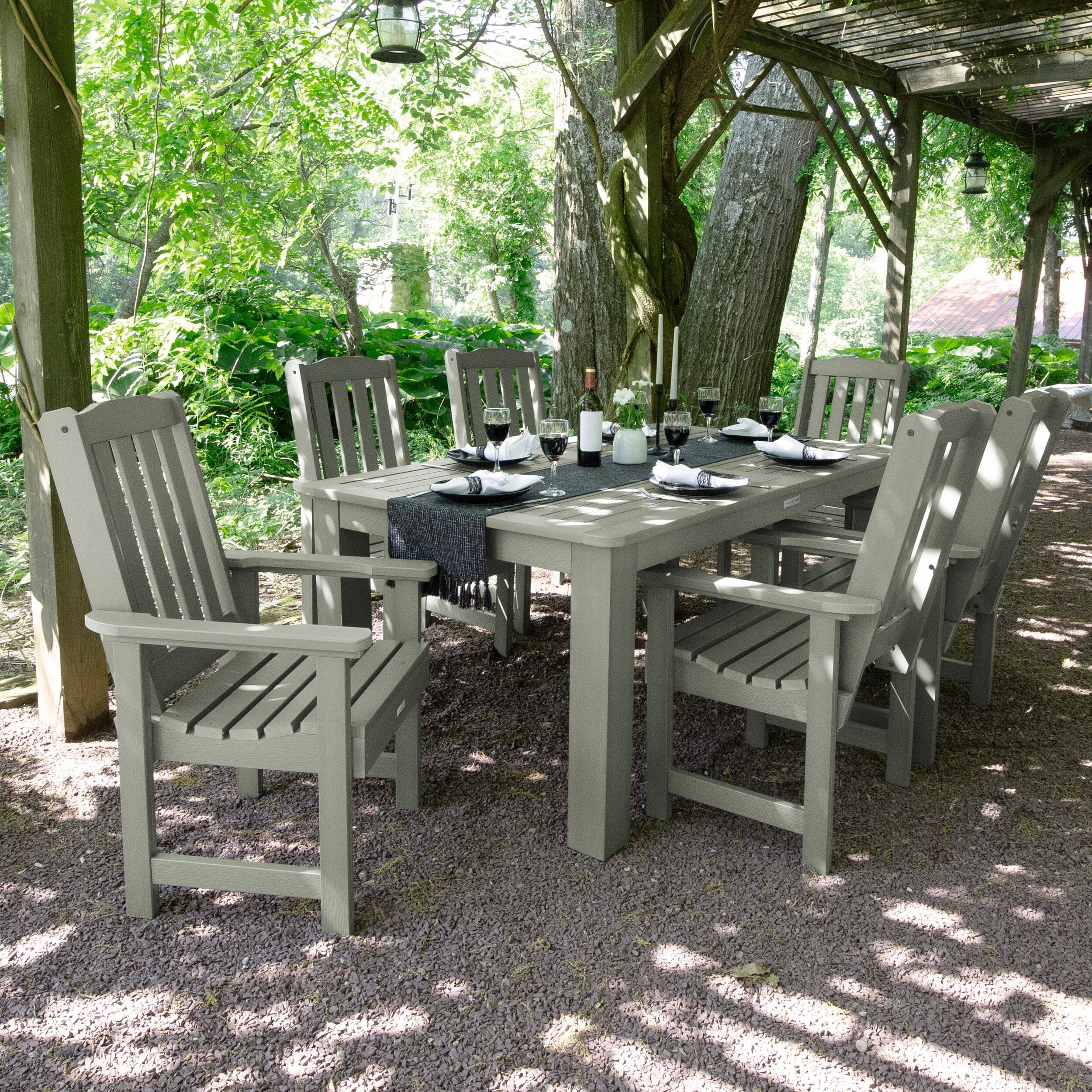 Lehigh 7pc Rectangular Outdoor Dining Set 42in x 72in - Dining Height - Image 18