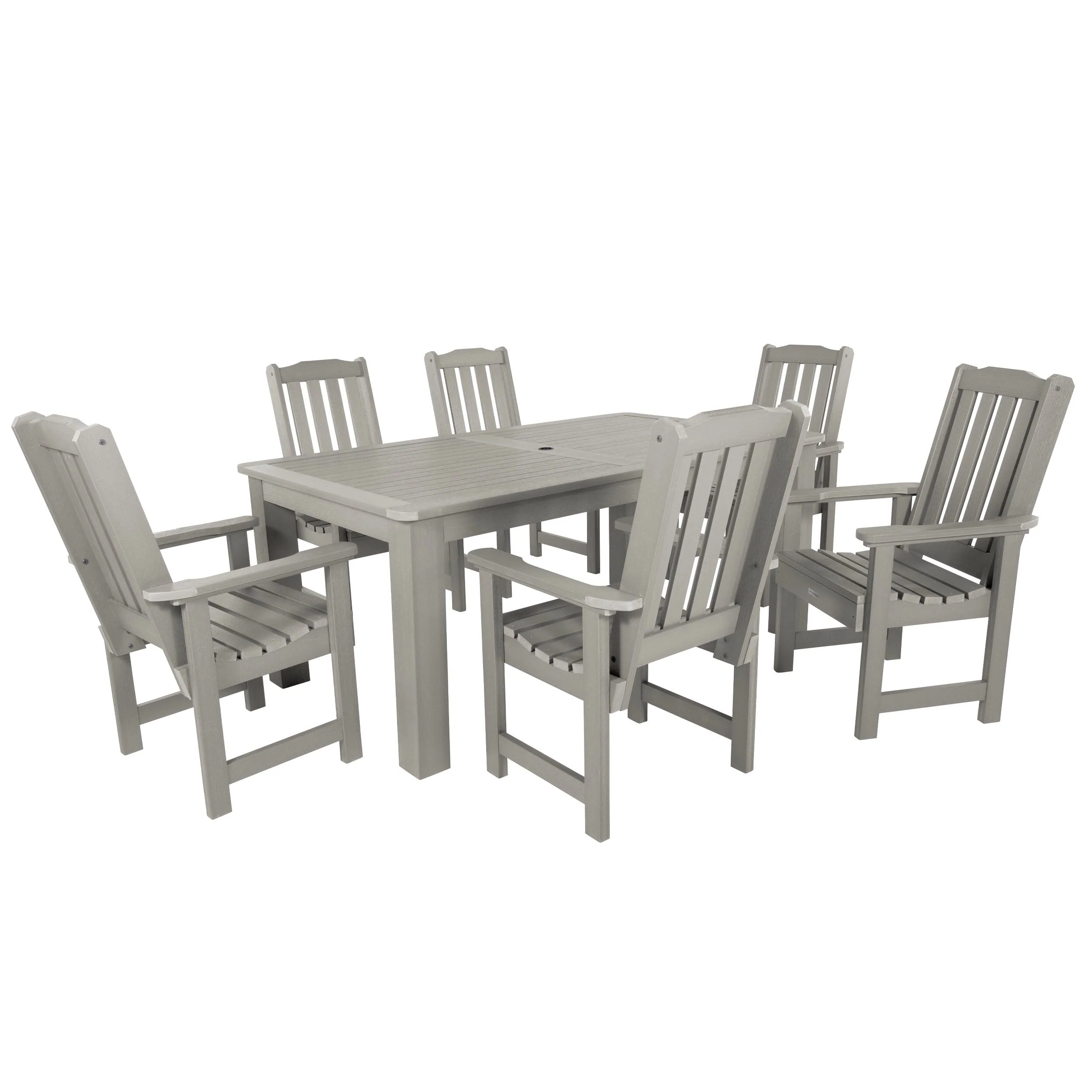 Lehigh 7pc Rectangular Outdoor Dining Set 42in x 72in - Dining Height - Image 19