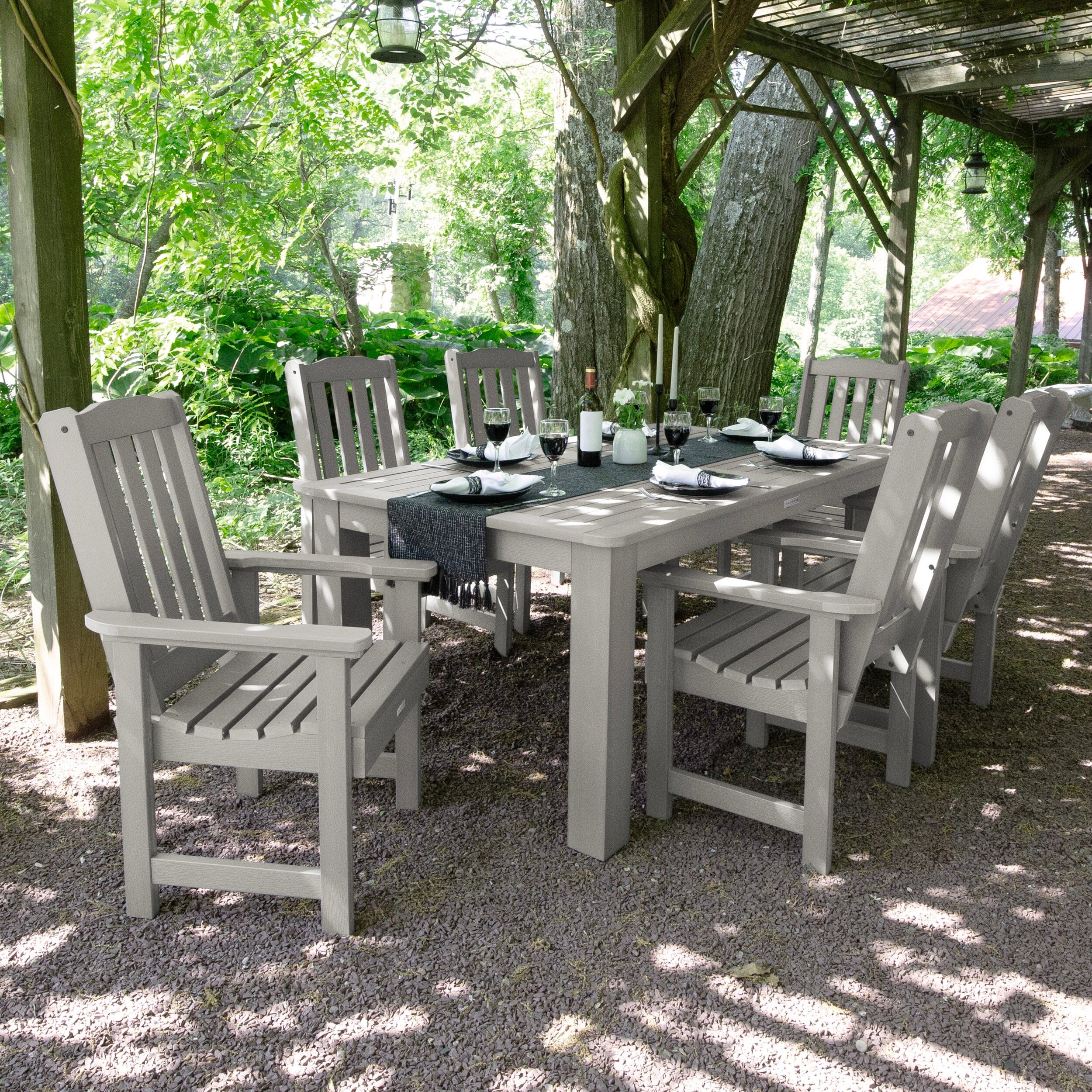 Lehigh 7pc Rectangular Outdoor Dining Set 42in x 72in - Dining Height - Image 20
