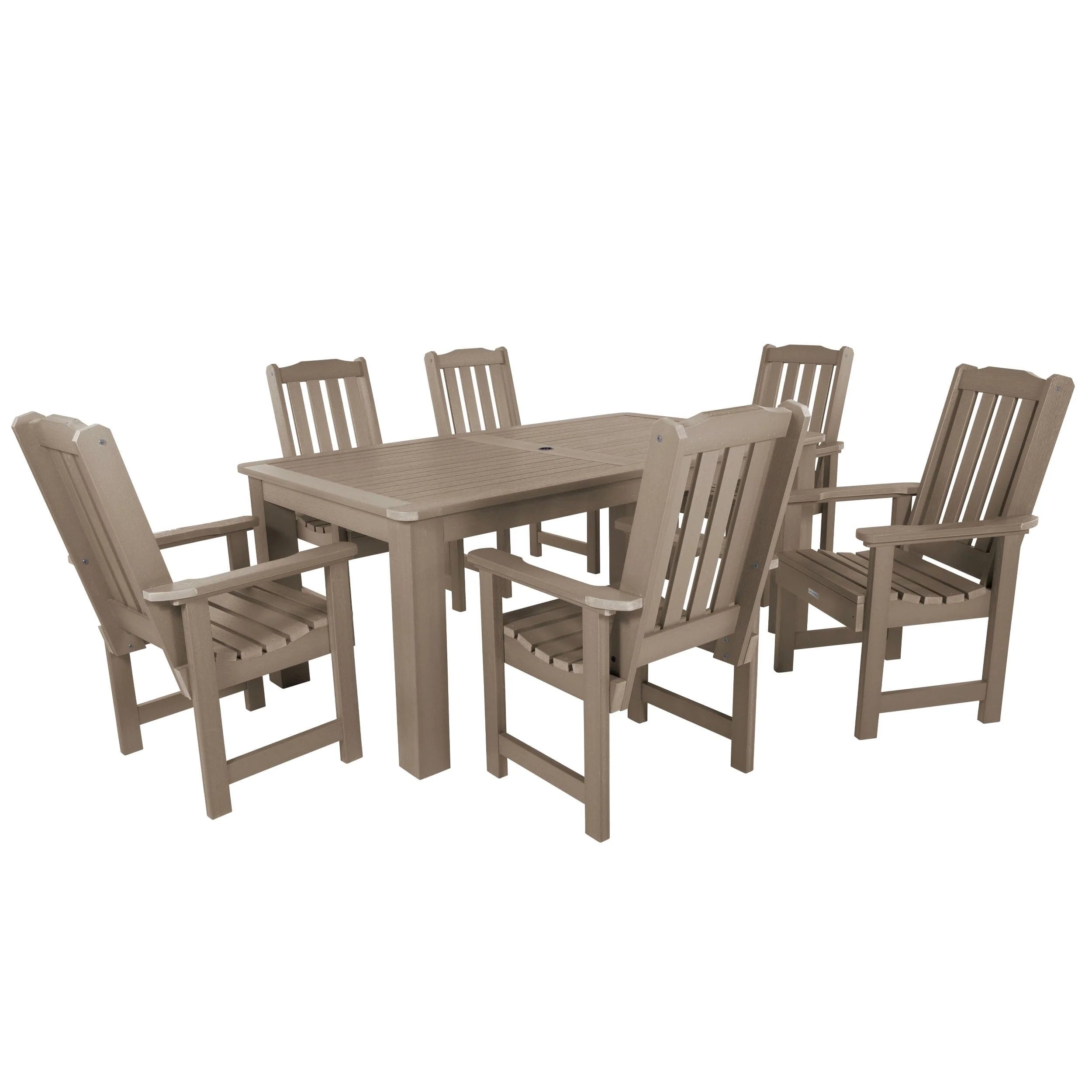 Lehigh 7pc Rectangular Outdoor Dining Set 42in x 72in - Dining Height - Image 21