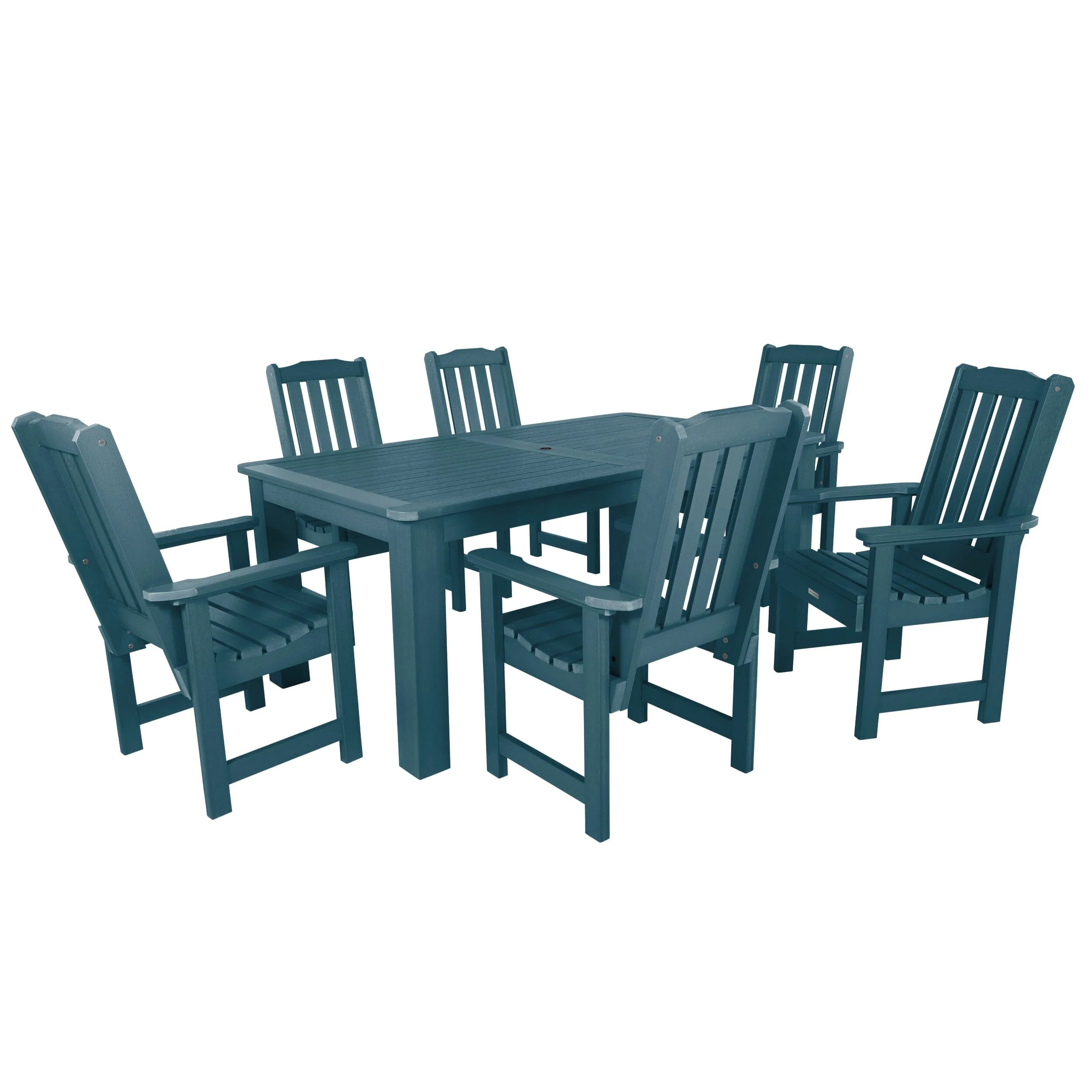 Lehigh 7pc Rectangular Outdoor Dining Set 42in x 72in - Dining Height - Image 3
