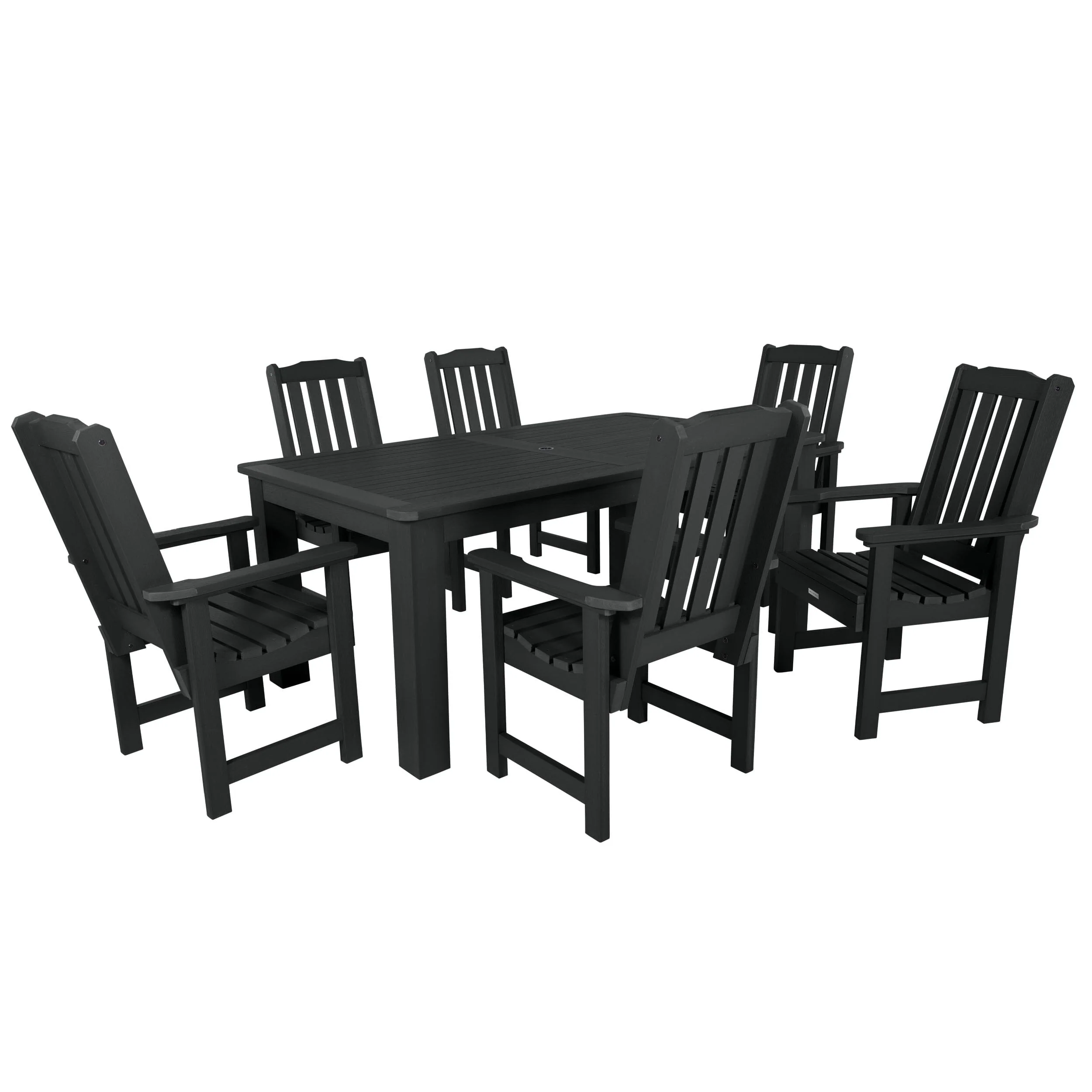 Lehigh 7pc Rectangular Outdoor Dining Set 42in x 72in - Dining Height - Image 5