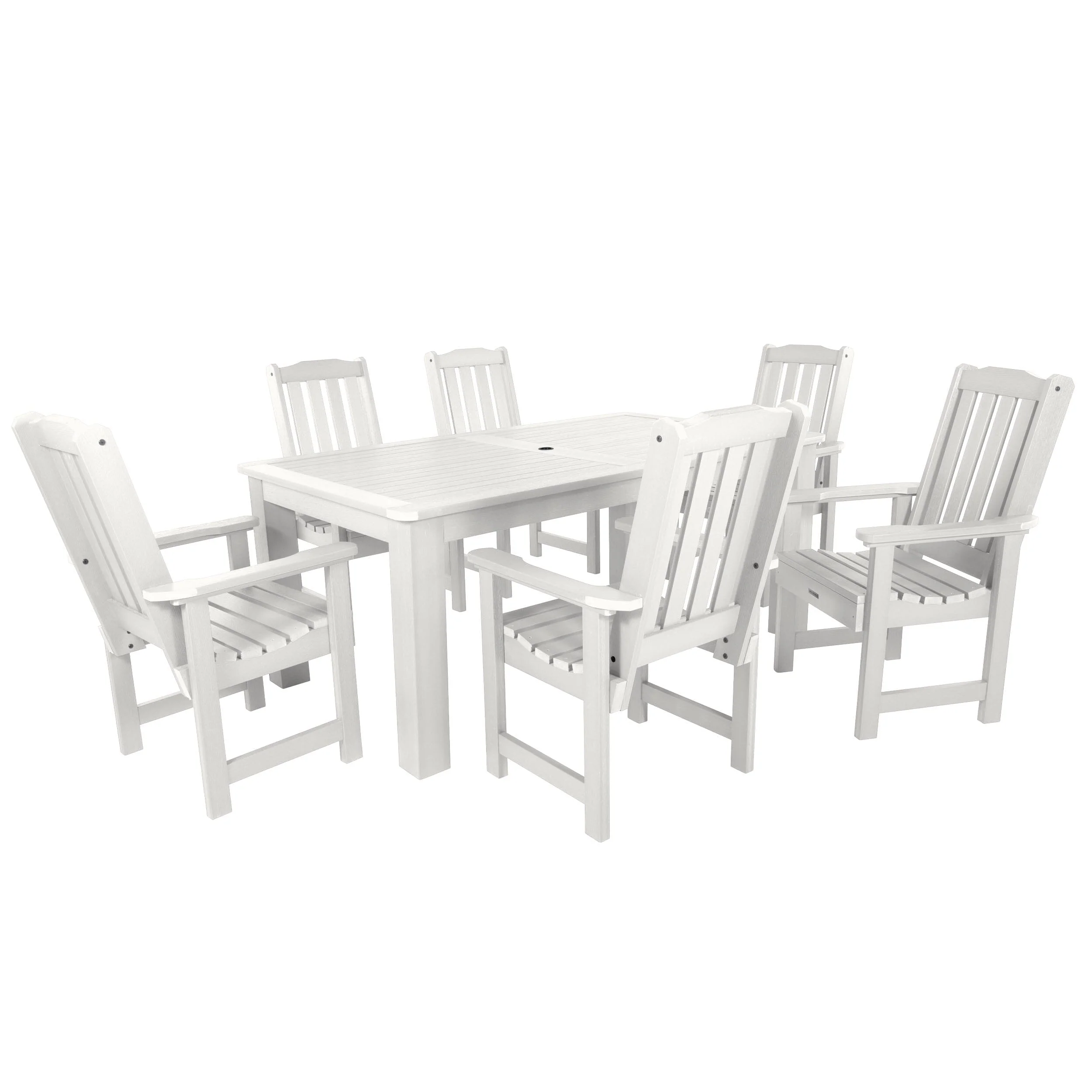Lehigh 7pc Rectangular Outdoor Dining Set 42in x 72in - Dining Height - Image 7