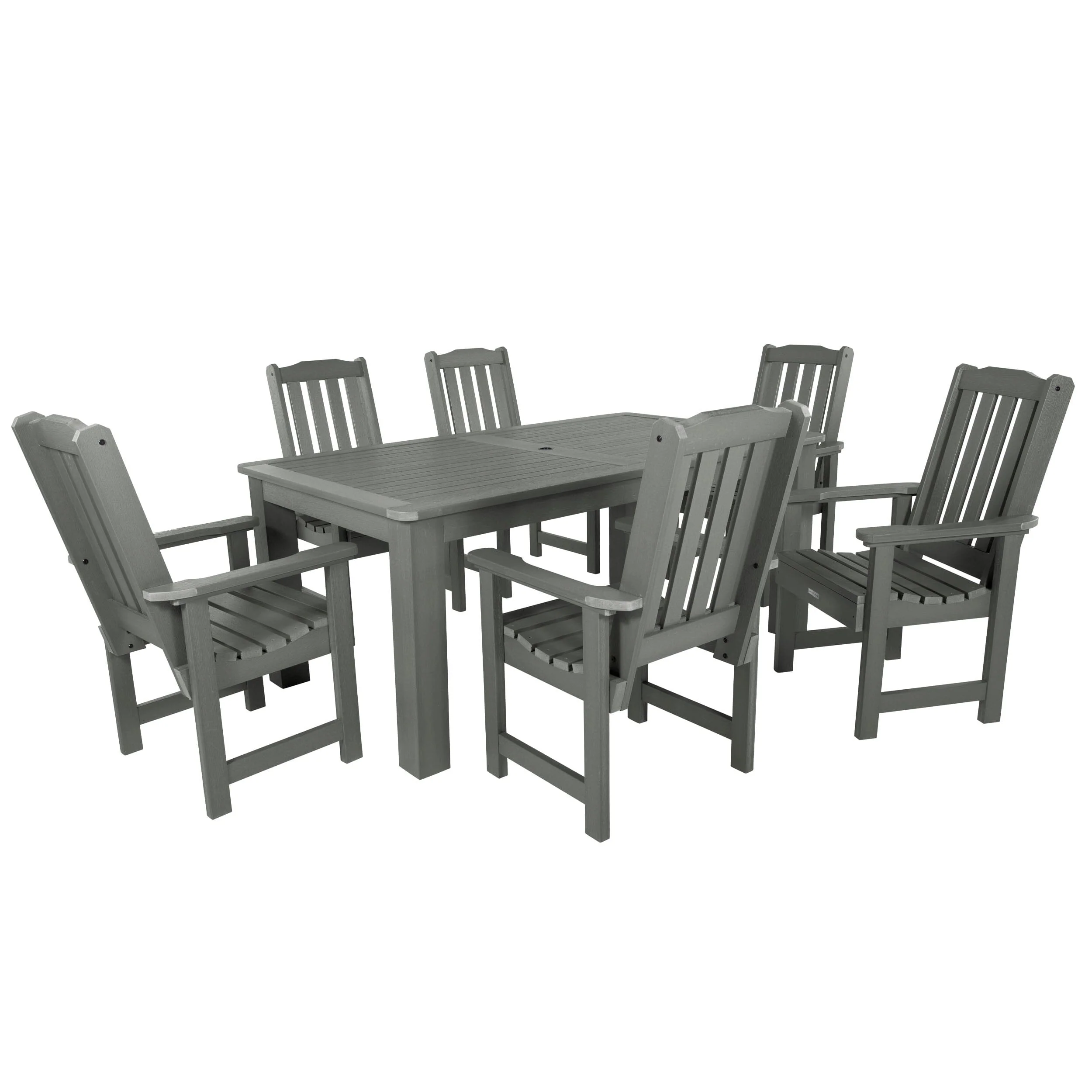 Lehigh 7pc Rectangular Outdoor Dining Set 42in x 72in - Dining Height - Image 9