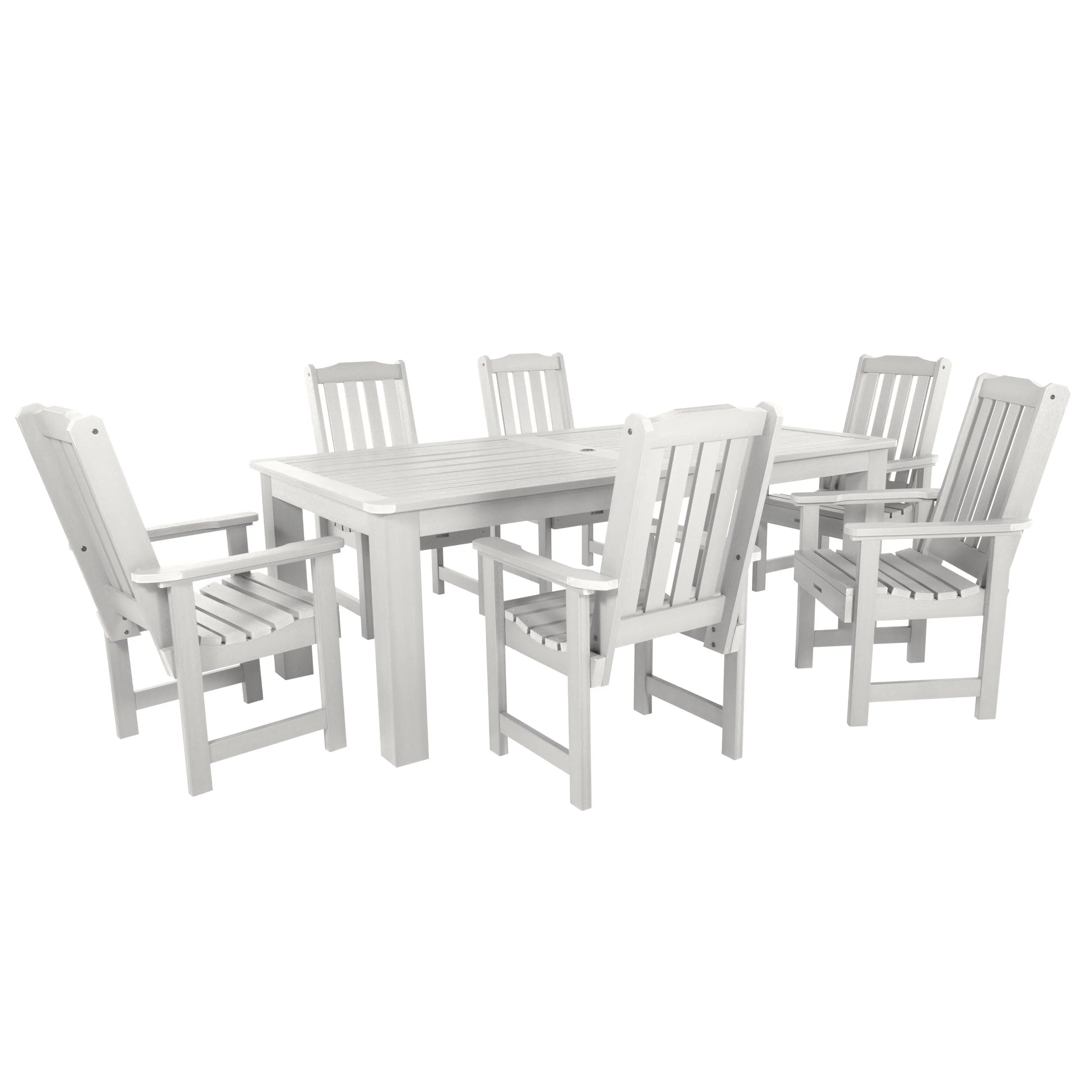 Lehigh 7pc Rectangular Outdoor Dining Set 42in x 84in - Dining Height - Image 10