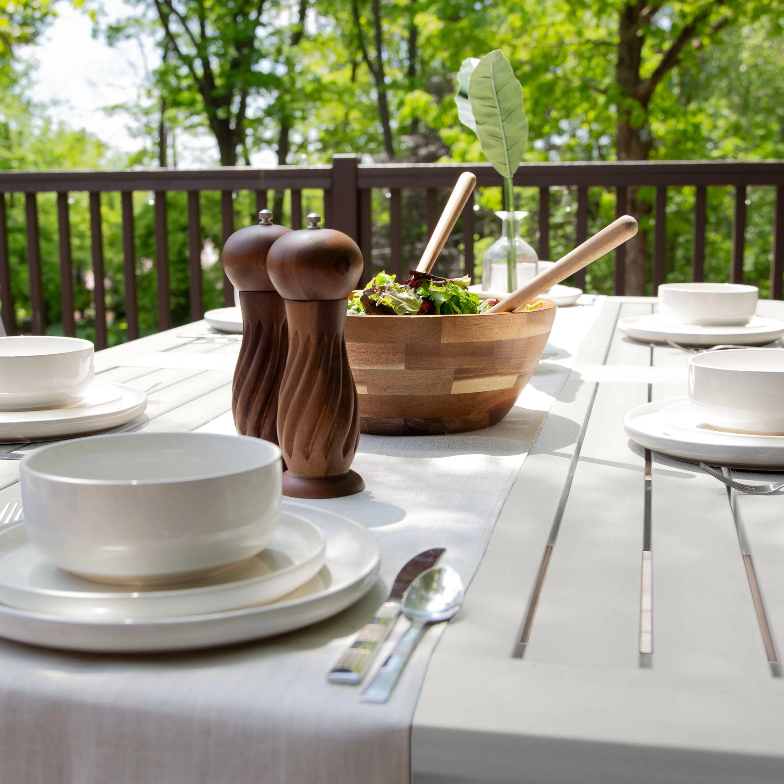 Lehigh 7pc Rectangular Outdoor Dining Set 42in x 84in - Dining Height - Image 12