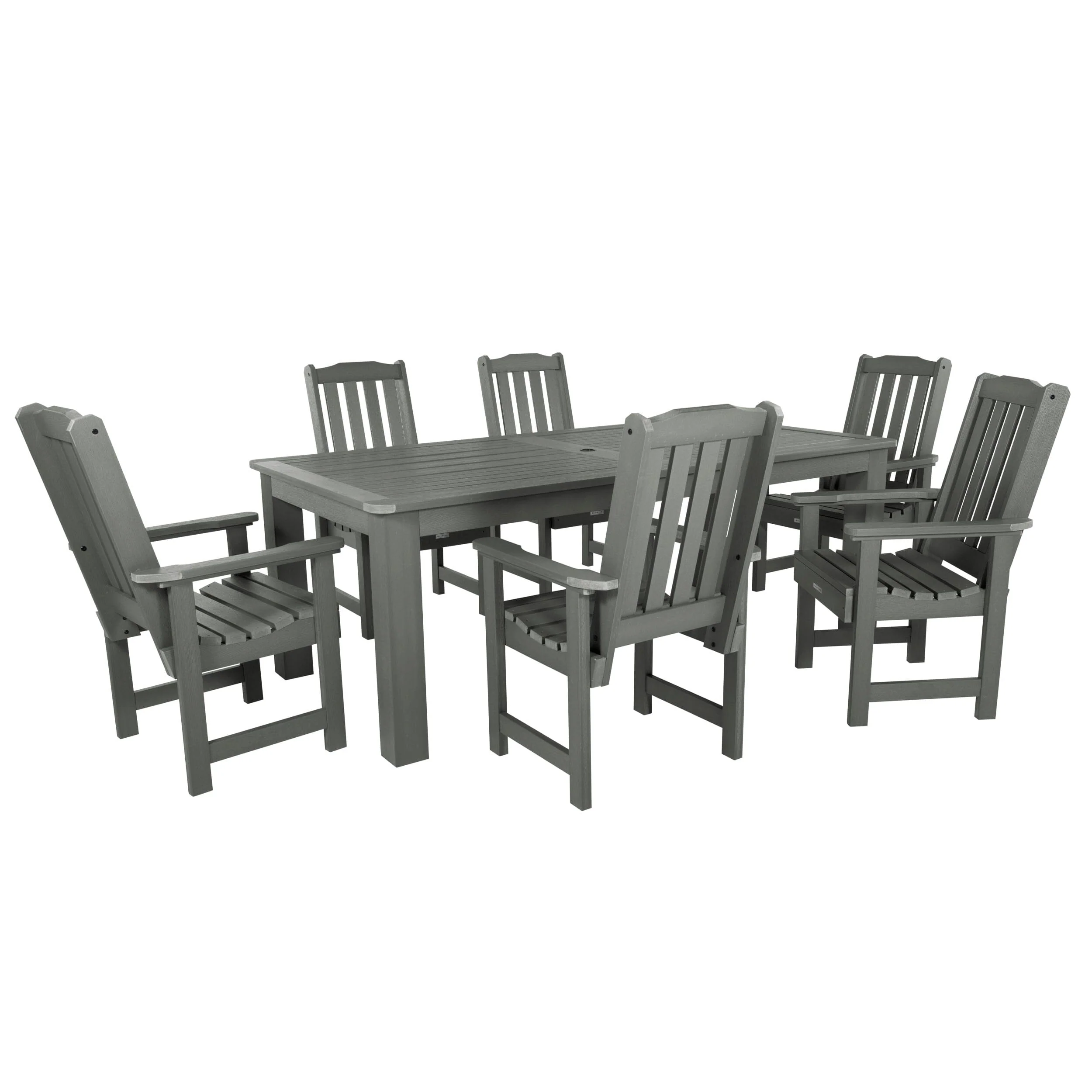 Lehigh 7pc Rectangular Outdoor Dining Set 42in x 84in - Dining Height - Image 13