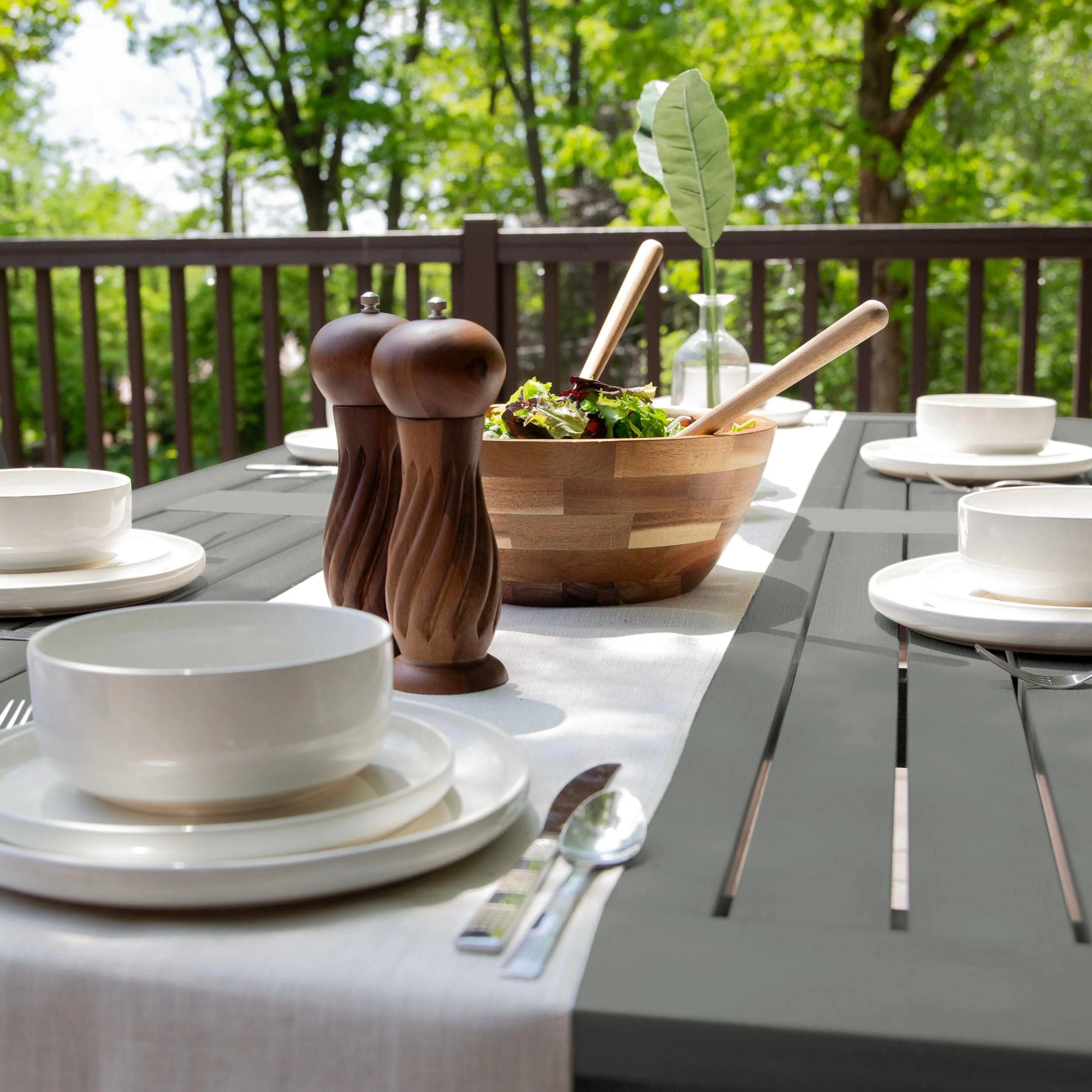 Lehigh 7pc Rectangular Outdoor Dining Set 42in x 84in - Dining Height - Image 15