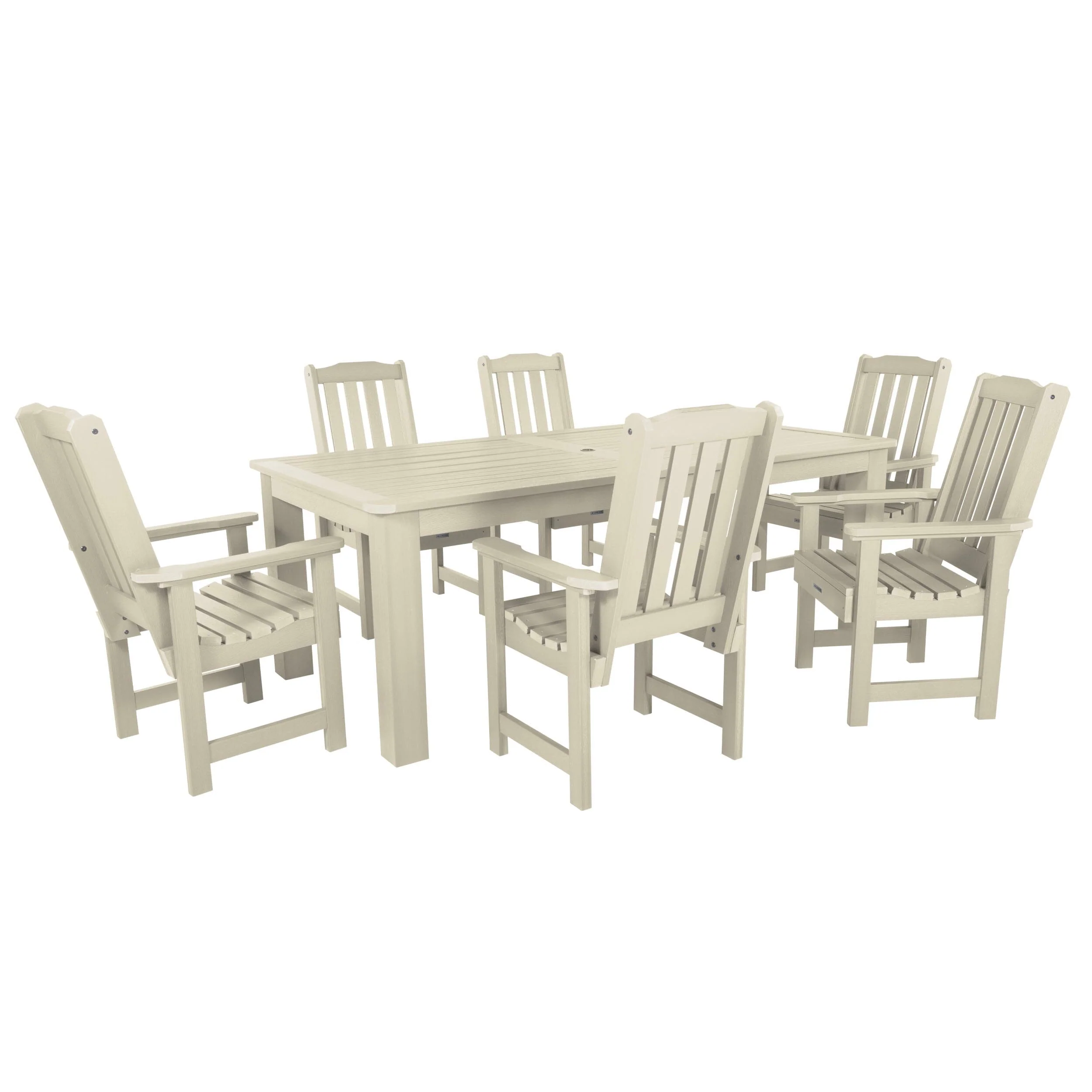 Lehigh 7pc Rectangular Outdoor Dining Set 42in x 84in - Dining Height - Image 16