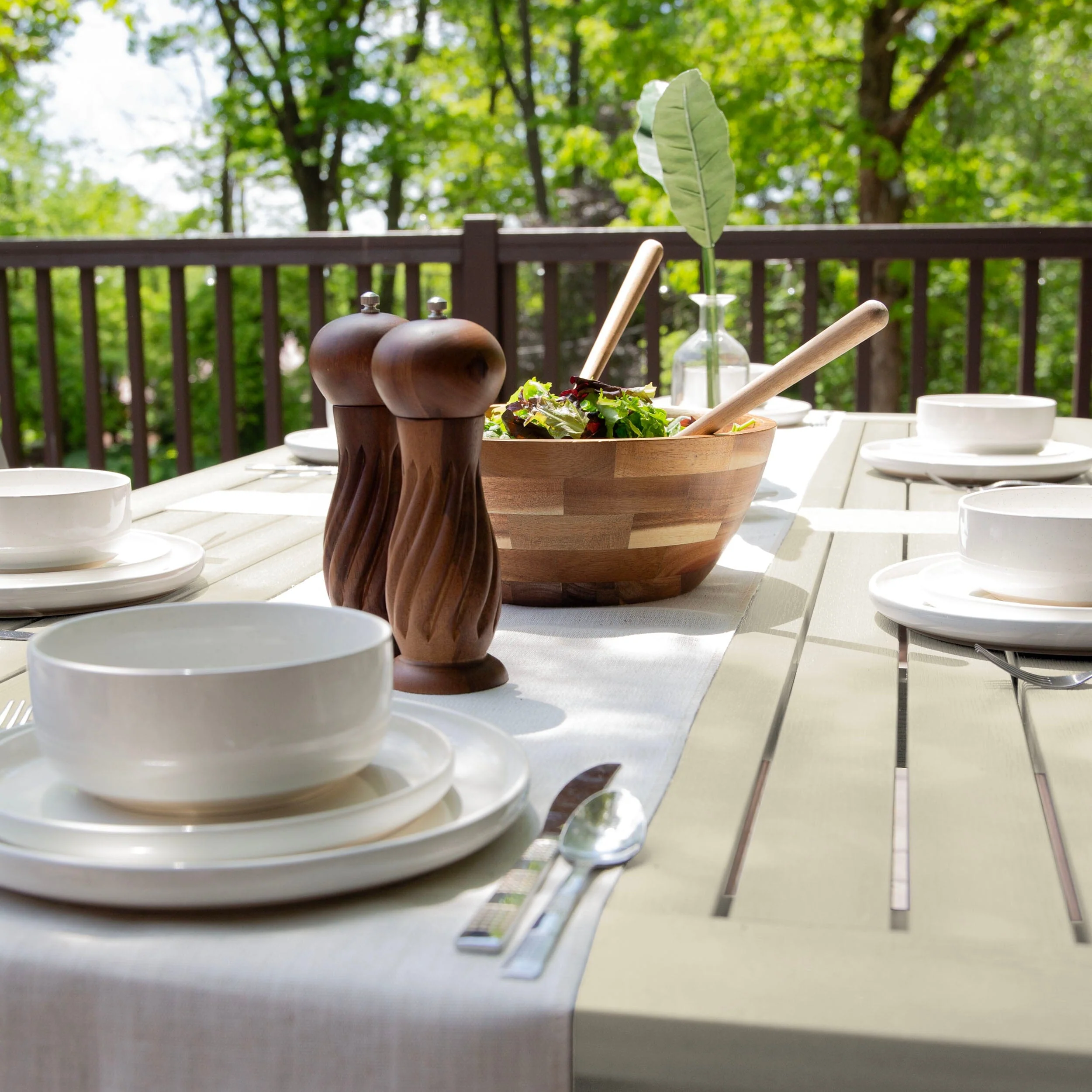 Lehigh 7pc Rectangular Outdoor Dining Set 42in x 84in - Dining Height - Image 18