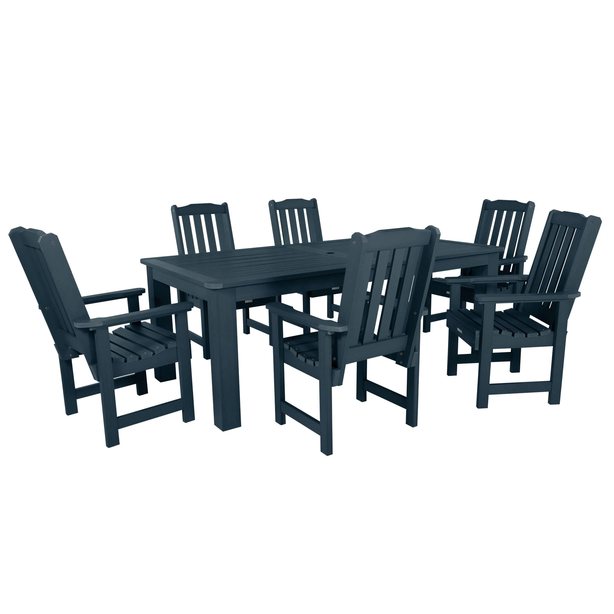 Lehigh 7pc Rectangular Outdoor Dining Set 42in x 84in - Dining Height - Image 19