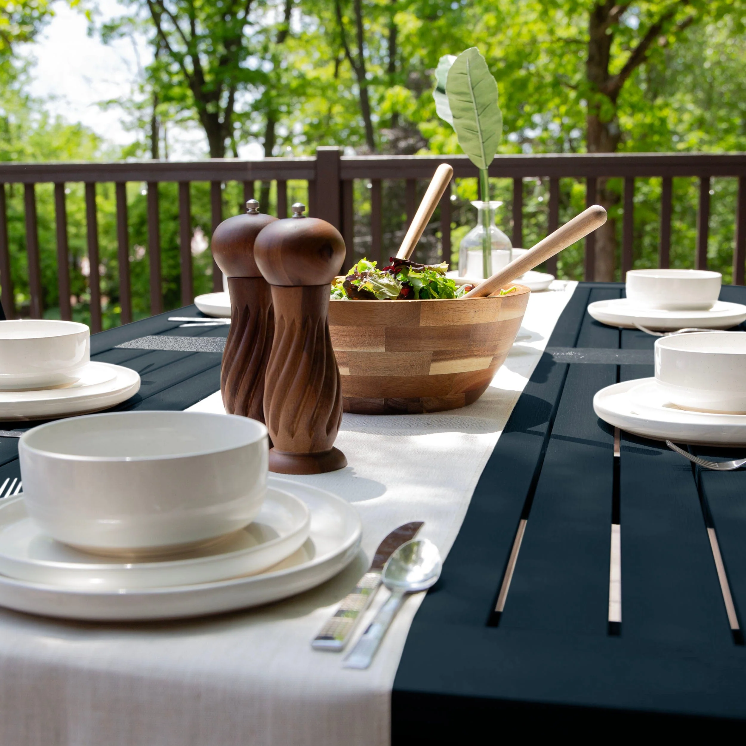 Lehigh 7pc Rectangular Outdoor Dining Set 42in x 84in - Dining Height - Image 21