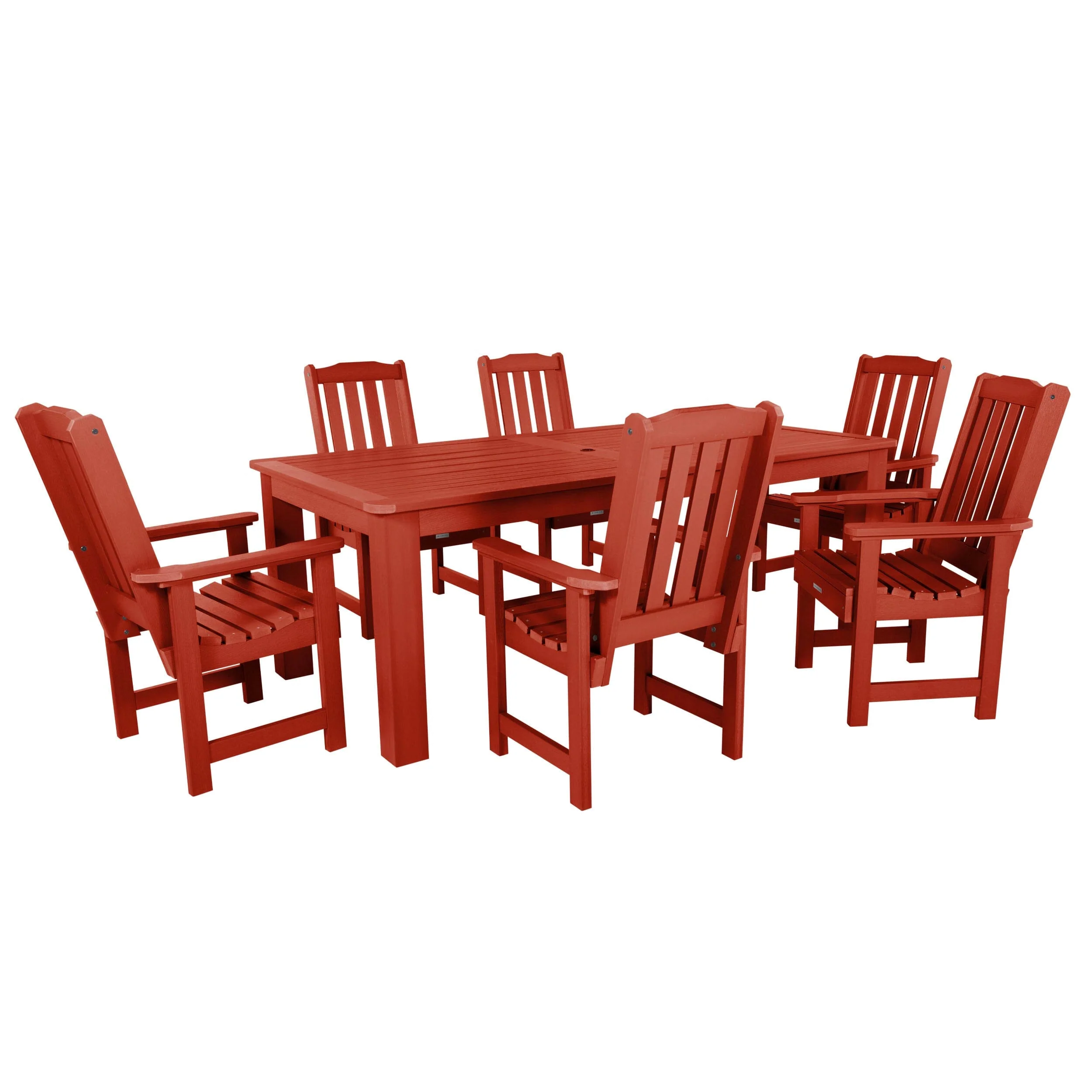 Lehigh 7pc Rectangular Outdoor Dining Set 42in x 84in - Dining Height - Image 22