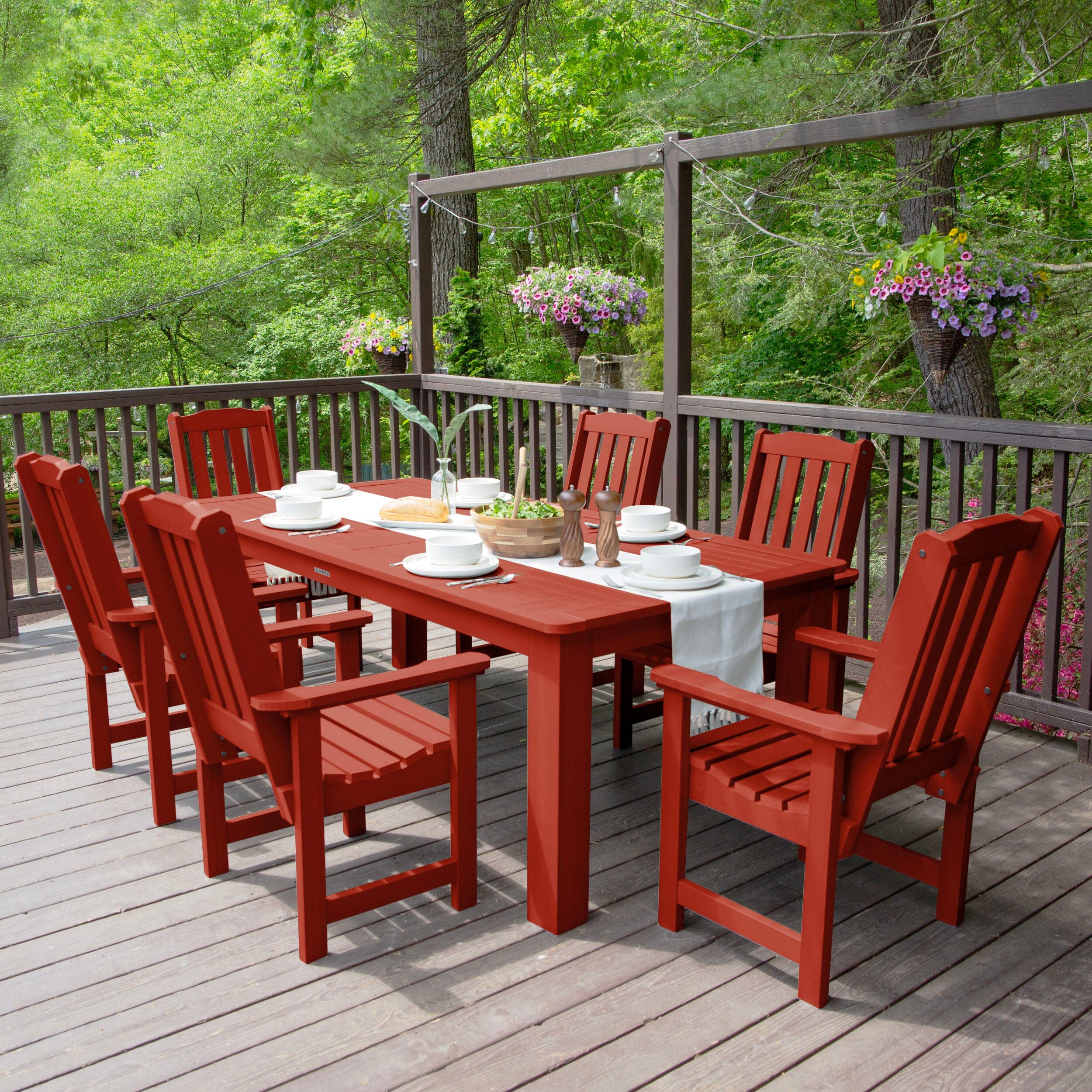 Lehigh 7pc Rectangular Outdoor Dining Set 42in x 84in - Dining Height - Image 23