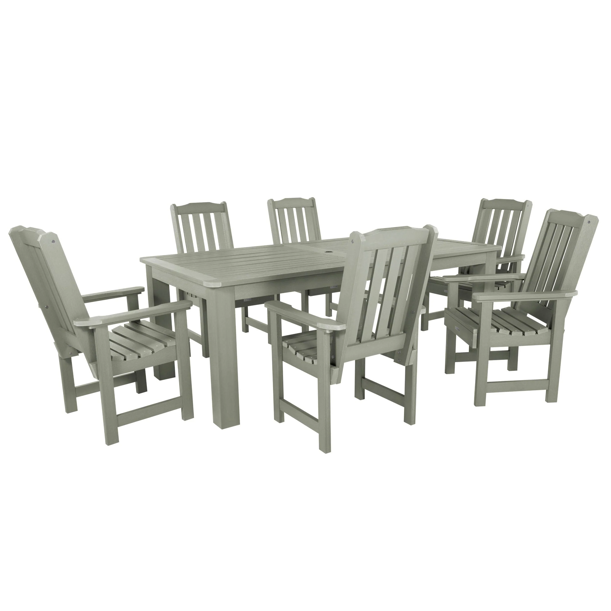 Lehigh 7pc Rectangular Outdoor Dining Set 42in x 84in - Dining Height - Image 25