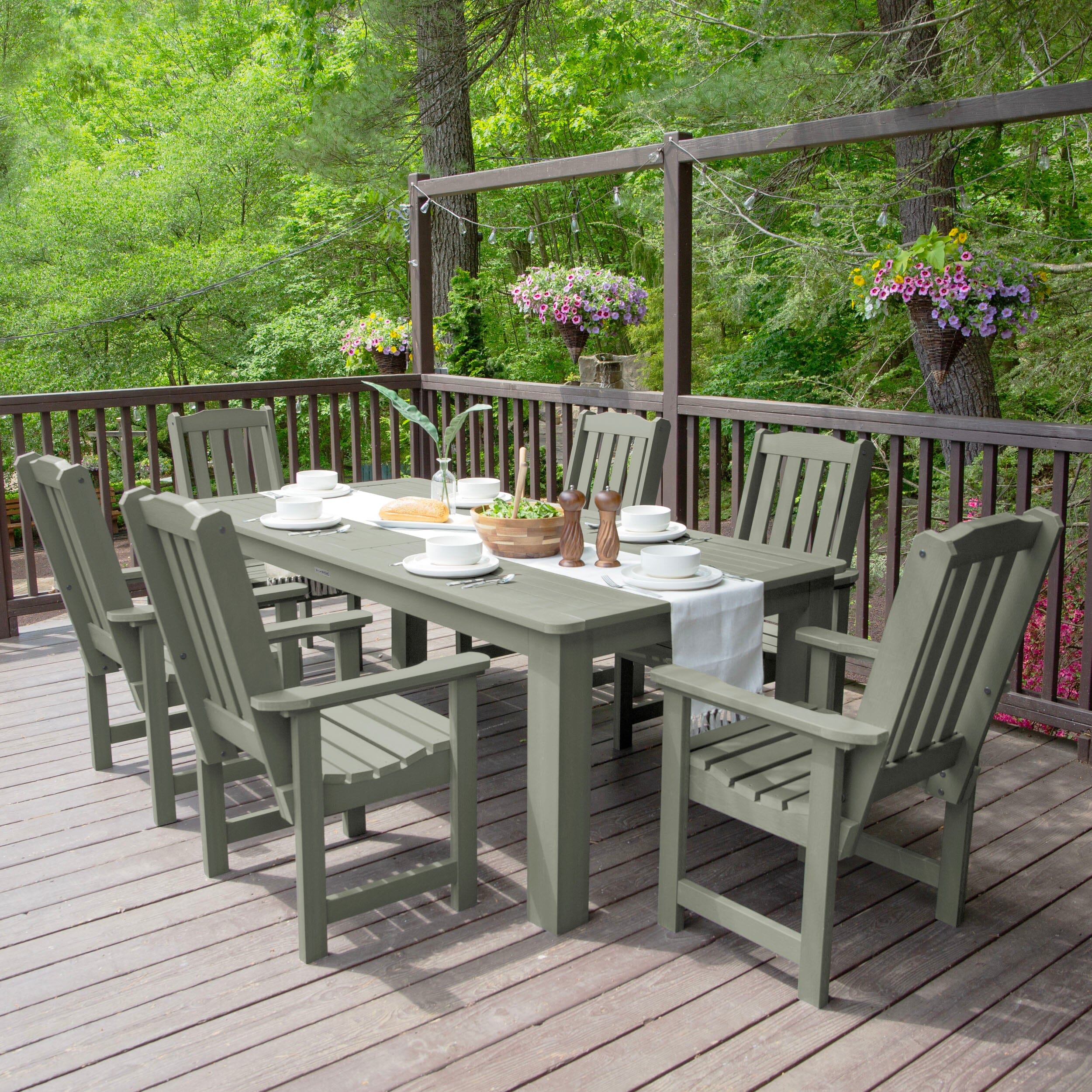 Lehigh 7pc Rectangular Outdoor Dining Set 42in x 84in - Dining Height - Image 26