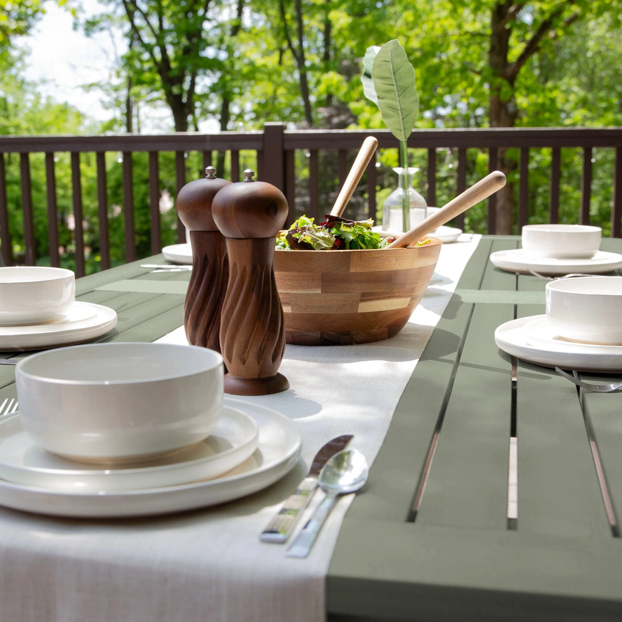 Lehigh 7pc Rectangular Outdoor Dining Set 42in x 84in - Dining Height - Image 27