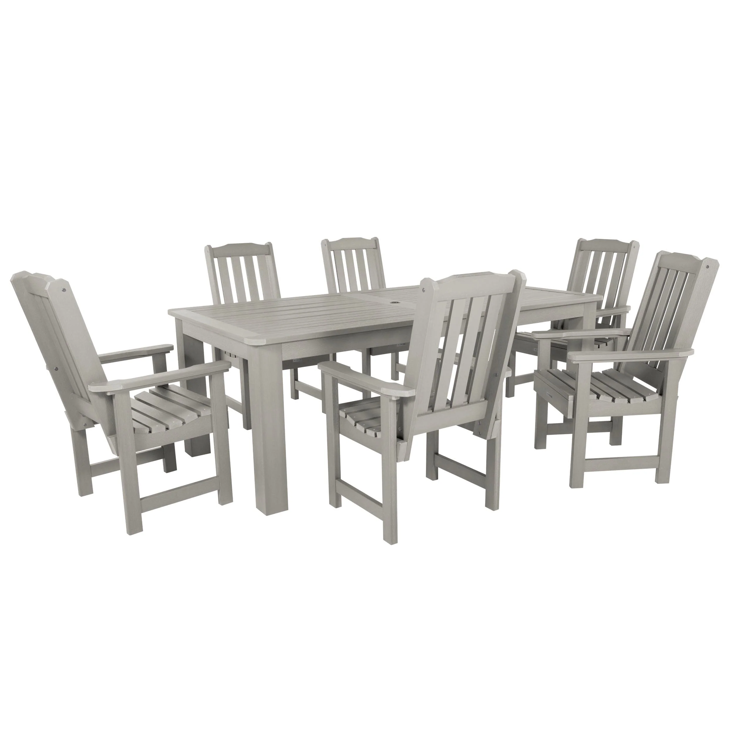 Lehigh 7pc Rectangular Outdoor Dining Set 42in x 84in - Dining Height - Image 28