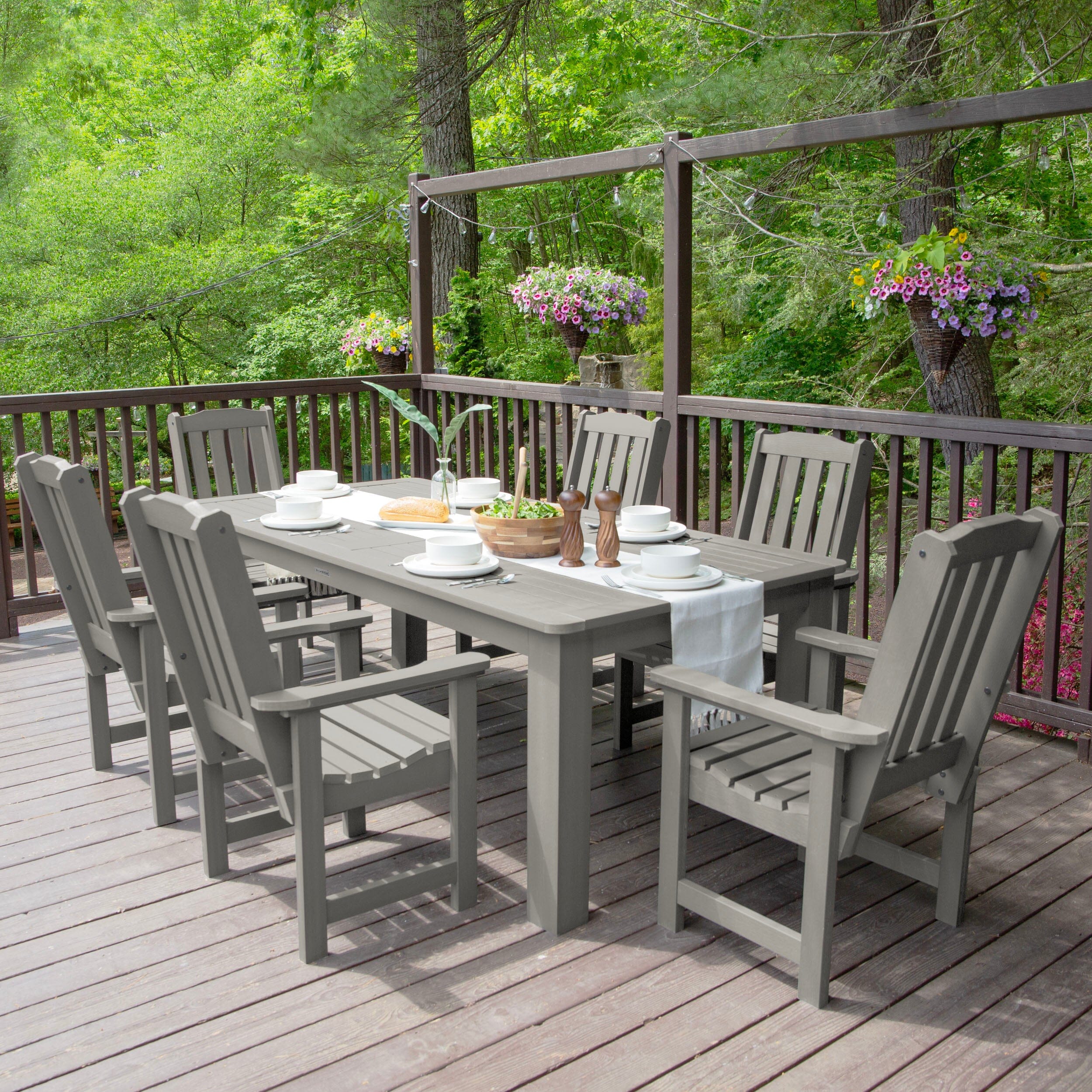 Lehigh 7pc Rectangular Outdoor Dining Set 42in x 84in - Dining Height - Image 29