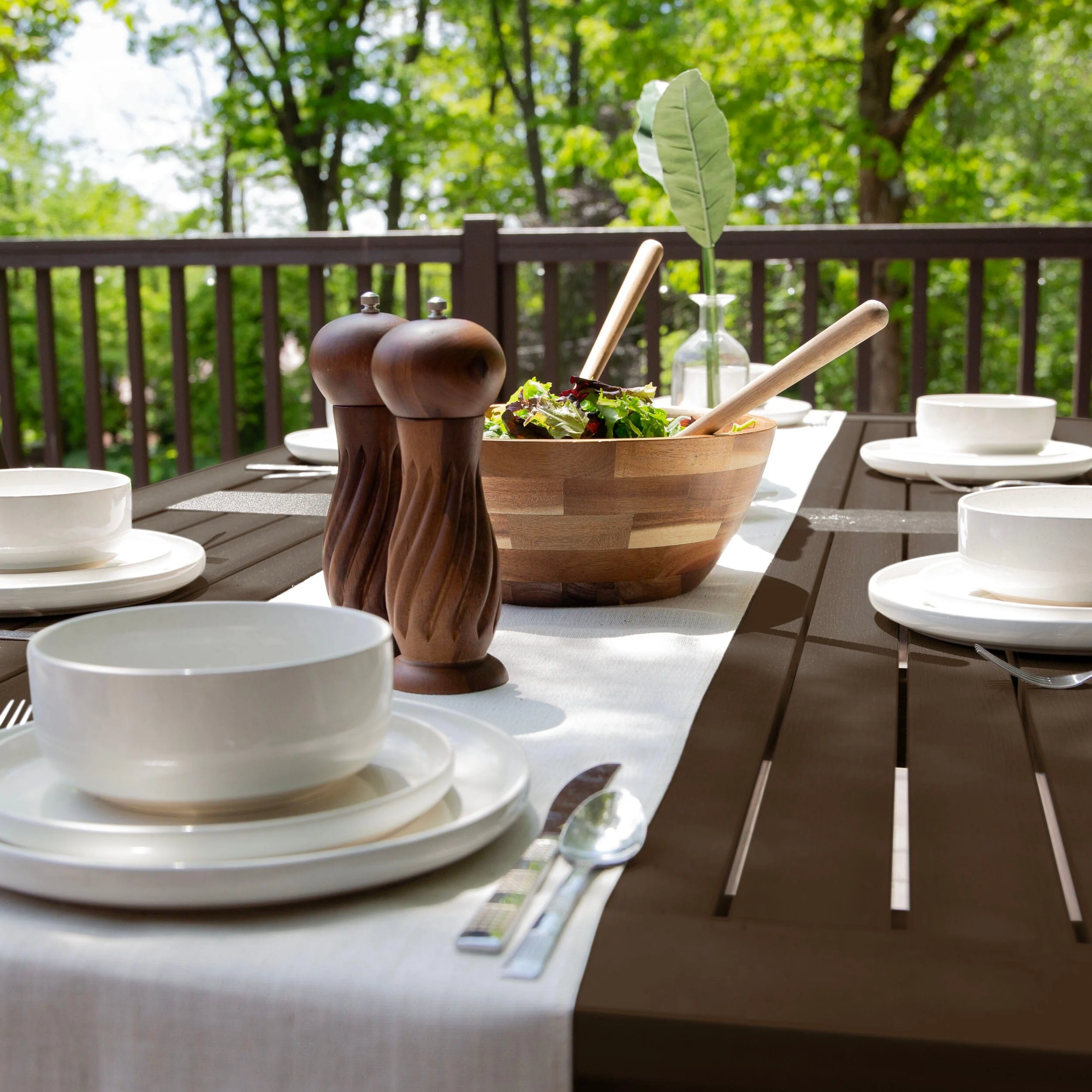 Lehigh 7pc Rectangular Outdoor Dining Set 42in x 84in - Dining Height - Image 3