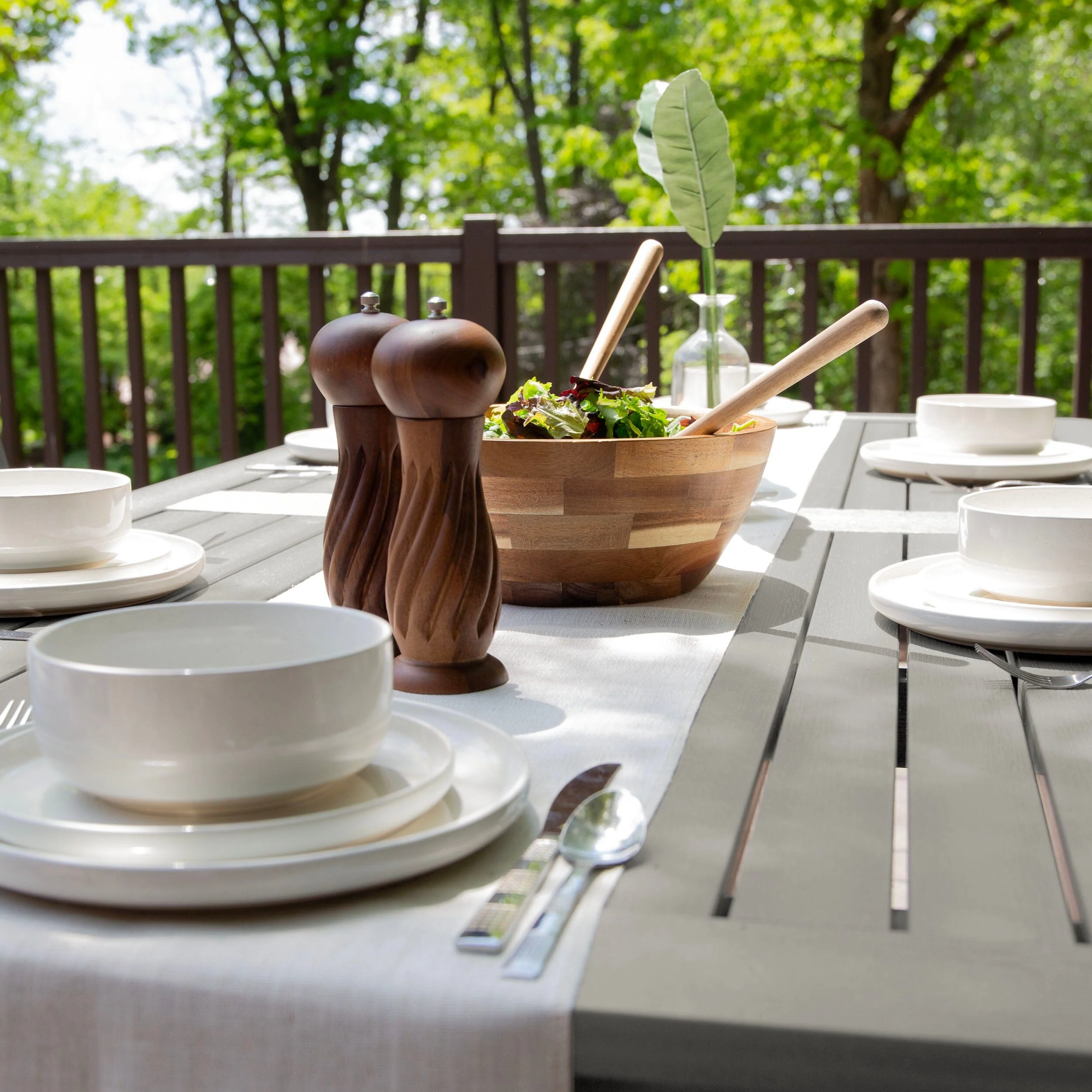 Lehigh 7pc Rectangular Outdoor Dining Set 42in x 84in - Dining Height - Image 30