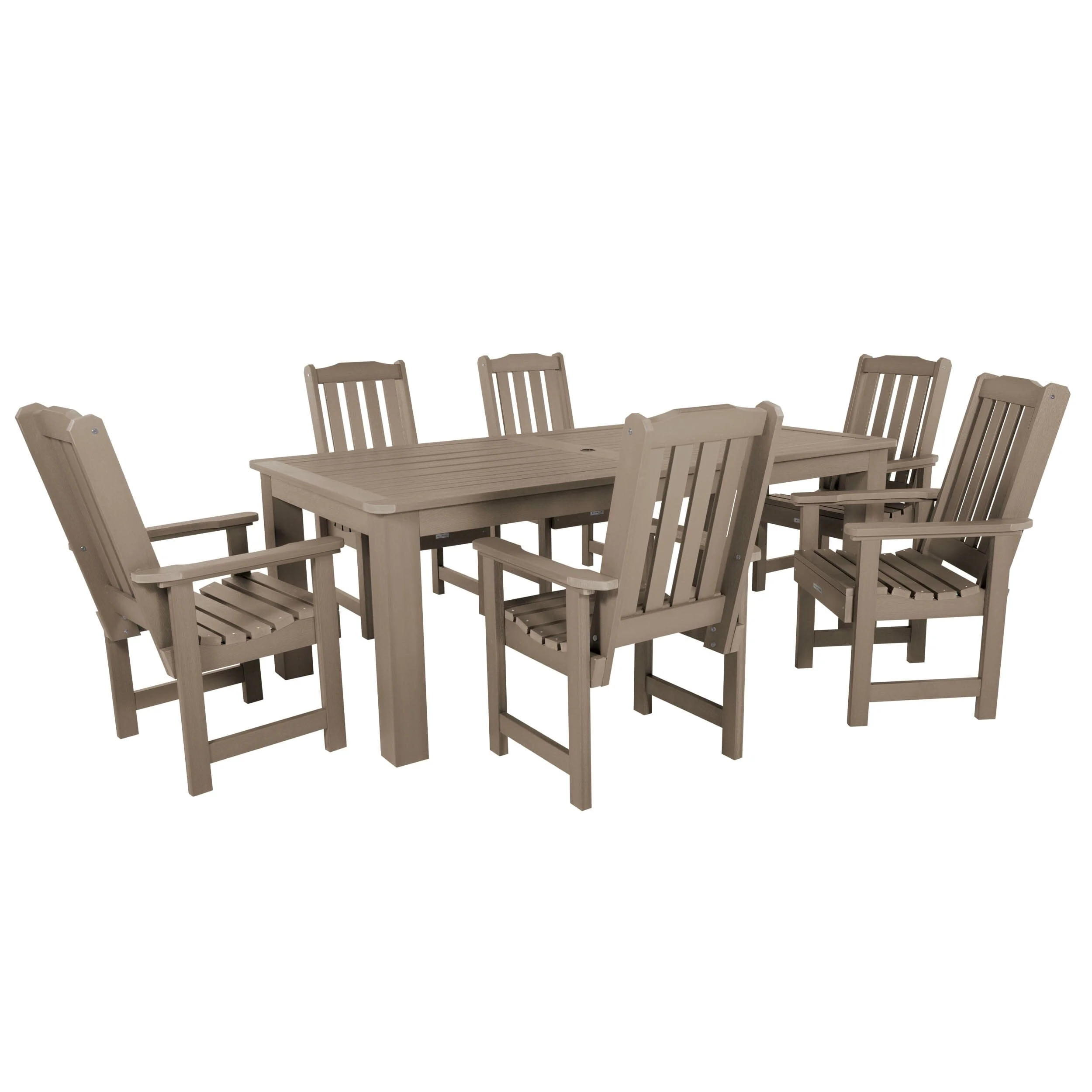 Lehigh 7pc Rectangular Outdoor Dining Set 42in x 84in - Dining Height - Image 31