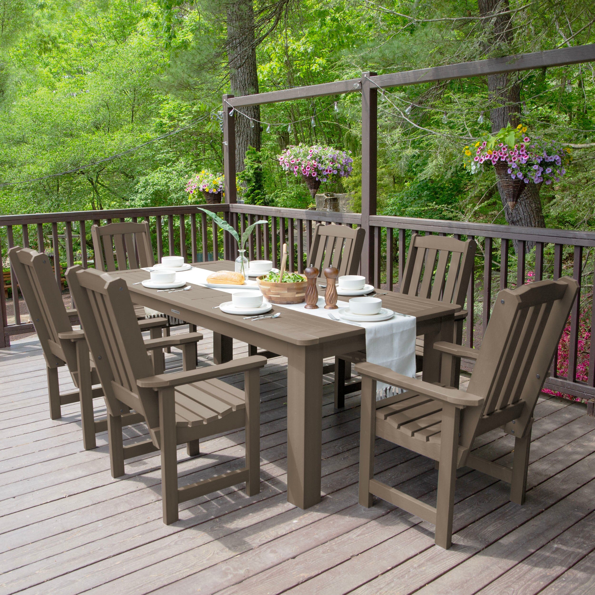 Lehigh 7pc Rectangular Outdoor Dining Set 42in x 84in - Dining Height - Image 32