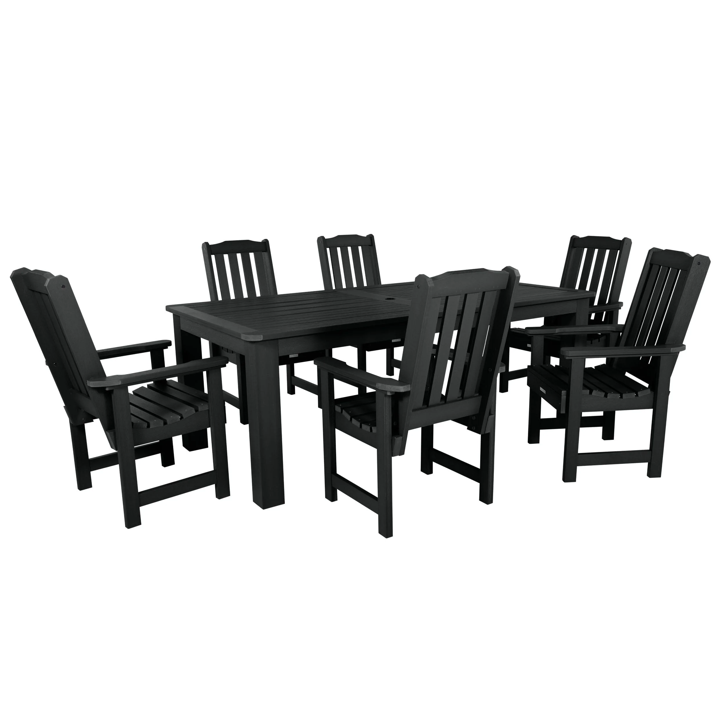Lehigh 7pc Rectangular Outdoor Dining Set 42in x 84in - Dining Height - Image 7