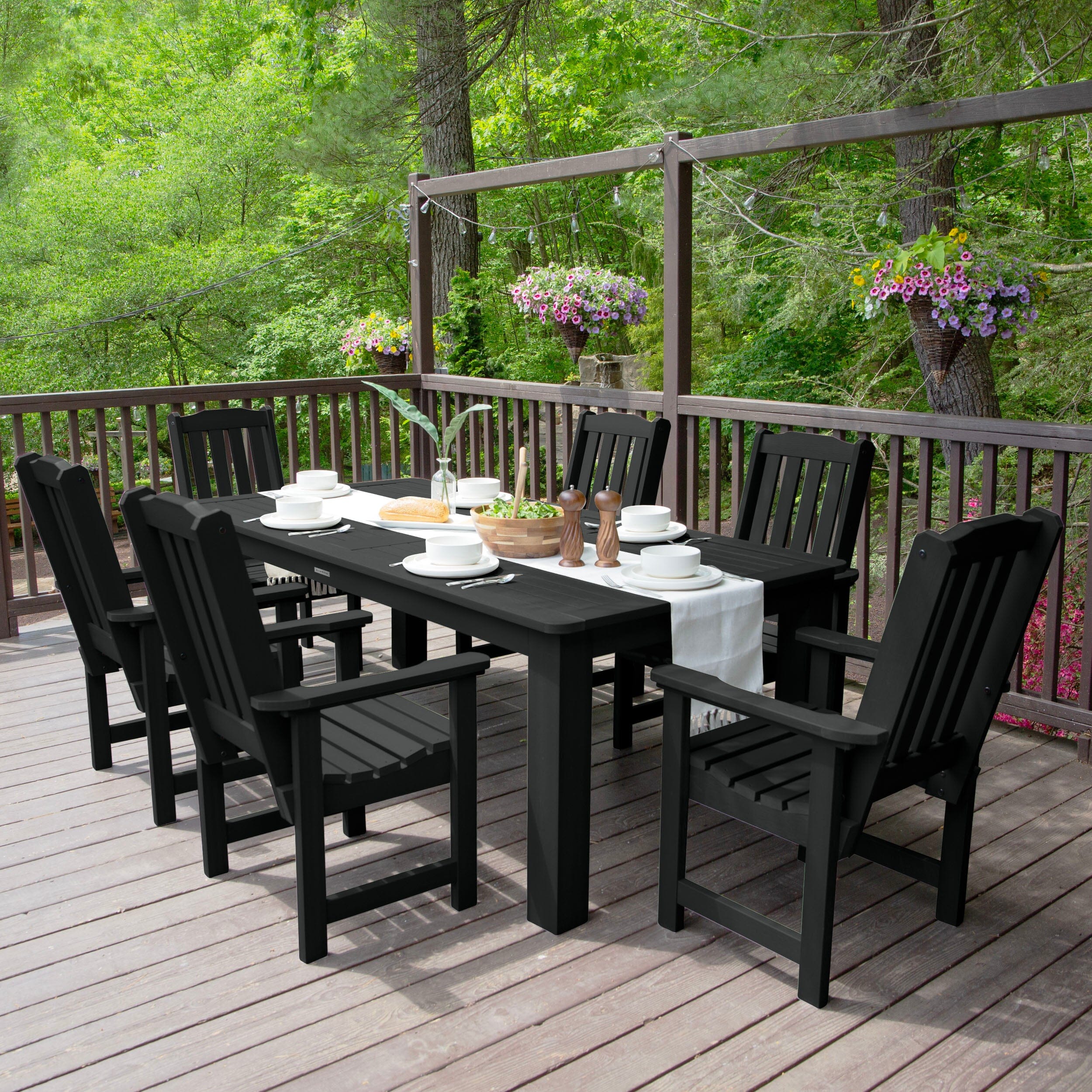 Lehigh 7pc Rectangular Outdoor Dining Set 42in x 84in - Dining Height - Image 8