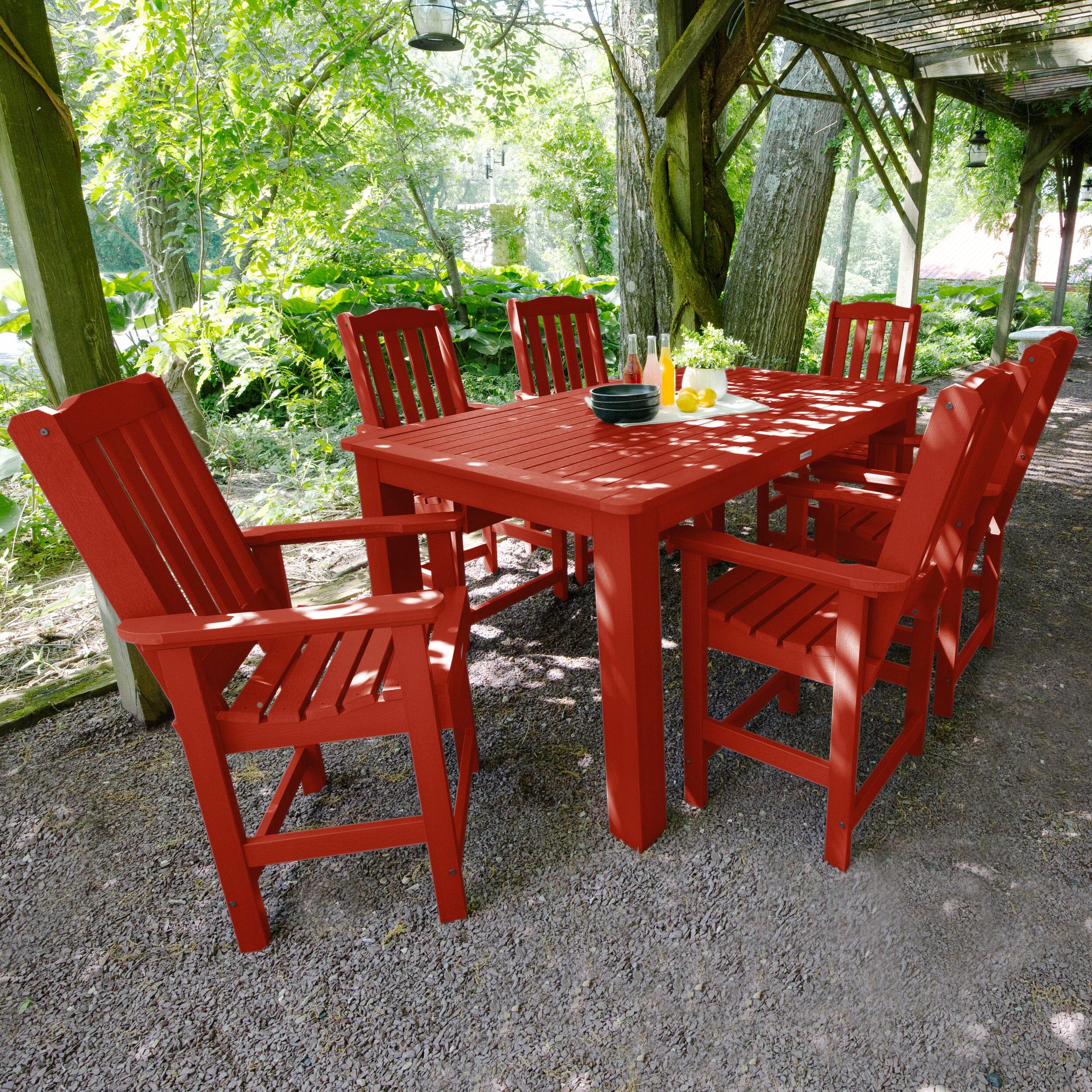 Lehigh 7pc Rectangular Outdoor Dining Set 42in x 72in - Counter Height - Image 23