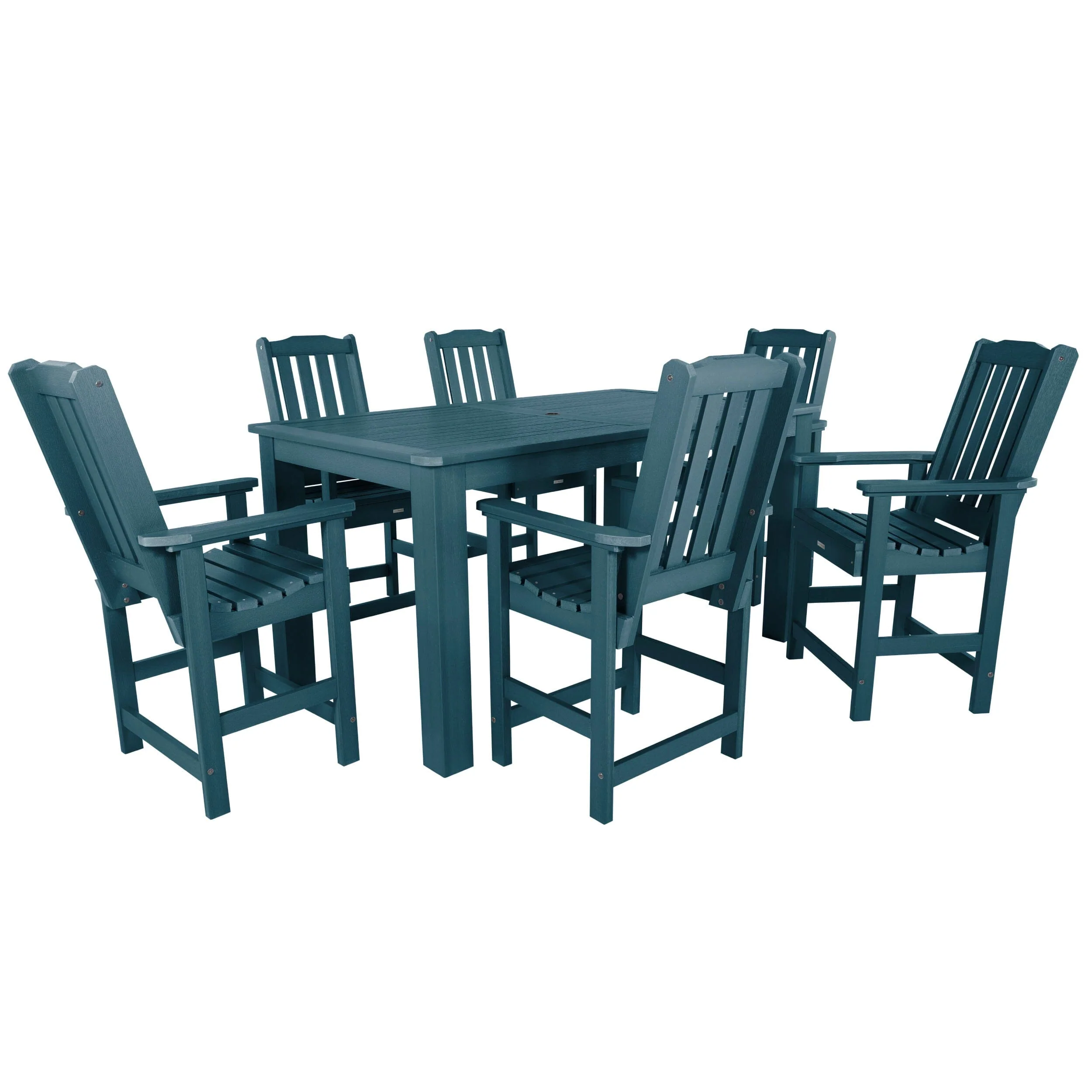 Lehigh 7pc Rectangular Outdoor Dining Set 42in x 72in - Counter Height - Image 4