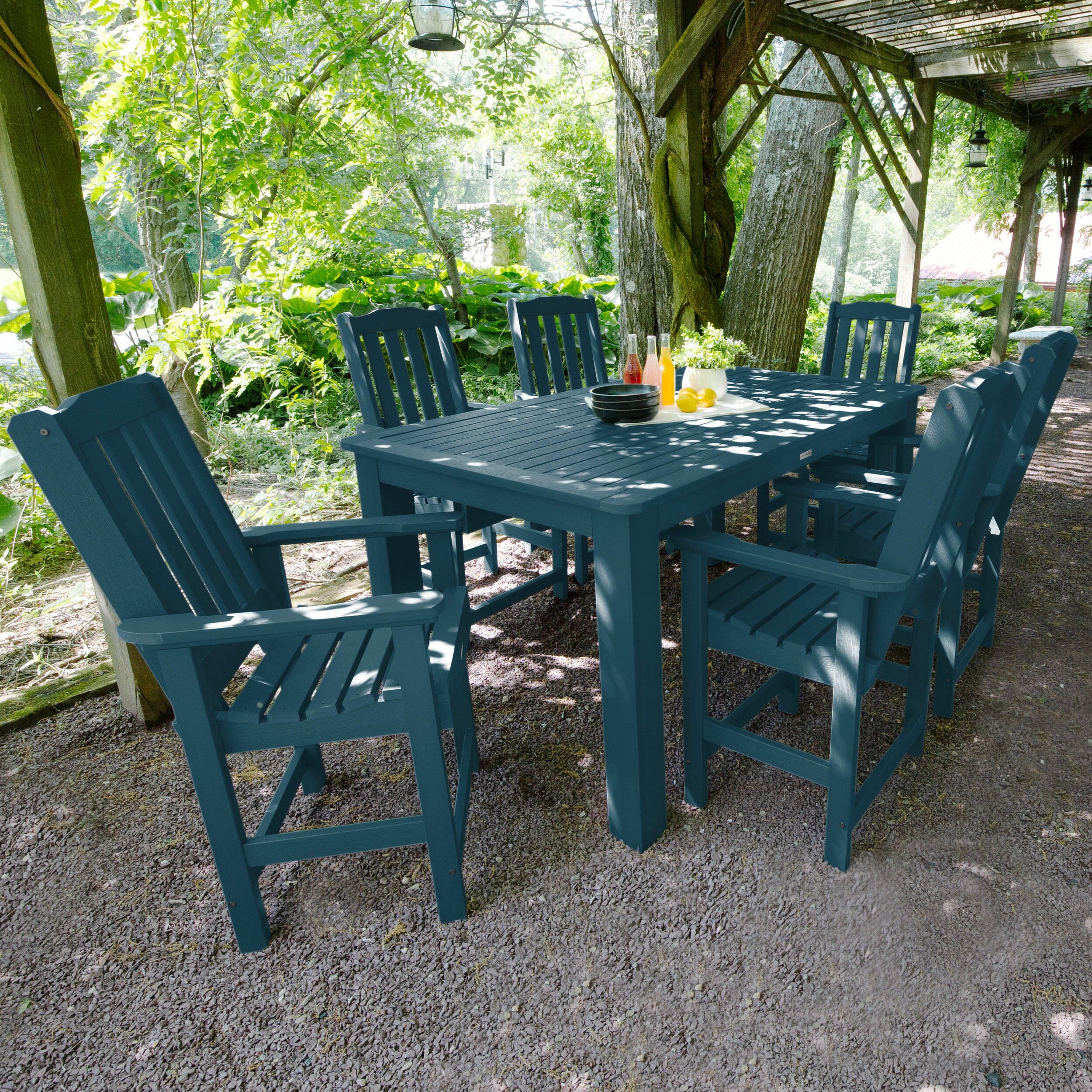 Lehigh 7pc Rectangular Outdoor Dining Set 42in x 72in - Counter Height - Image 5