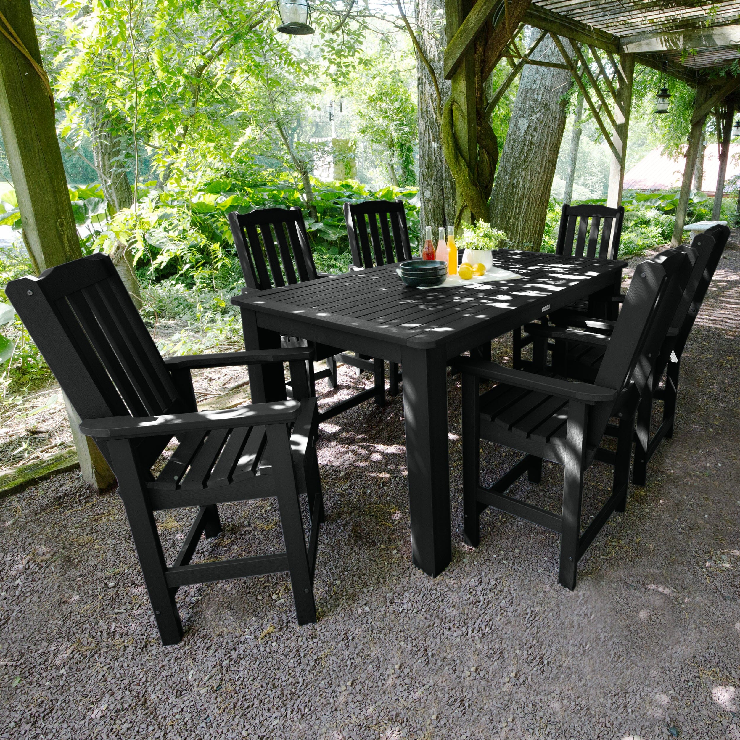 Lehigh 7pc Rectangular Outdoor Dining Set 42in x 72in - Counter Height - Image 8