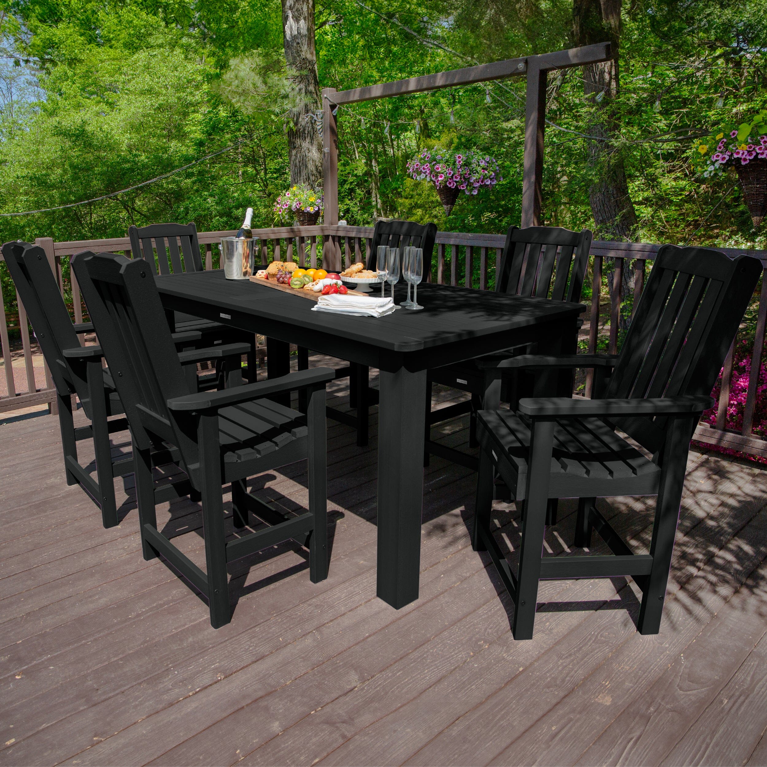 Lehigh 7pc Rectangular Outdoor Dining Set 42in x 84in - Counter Height - Image 10