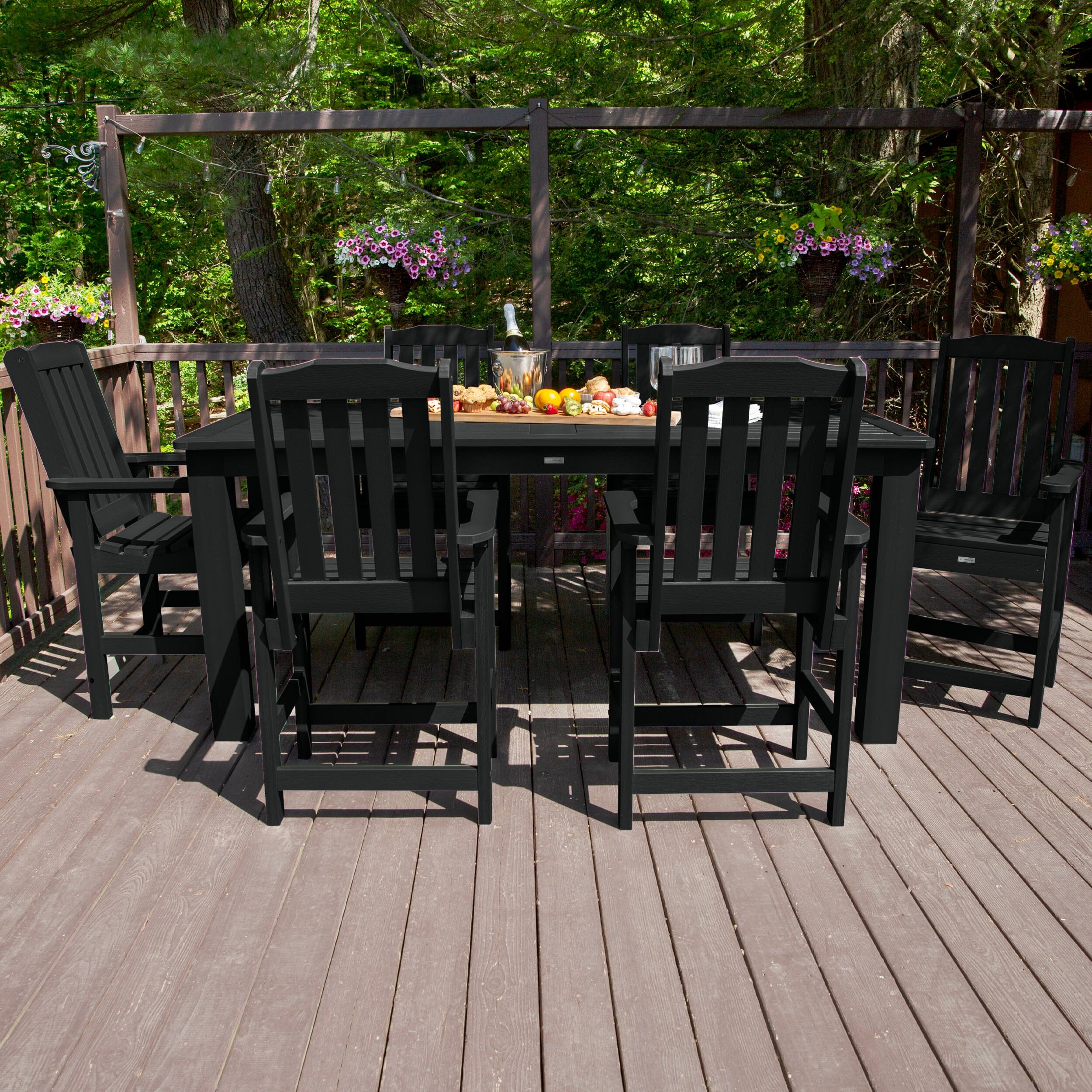 Lehigh 7pc Rectangular Outdoor Dining Set 42in x 84in - Counter Height - Image 11