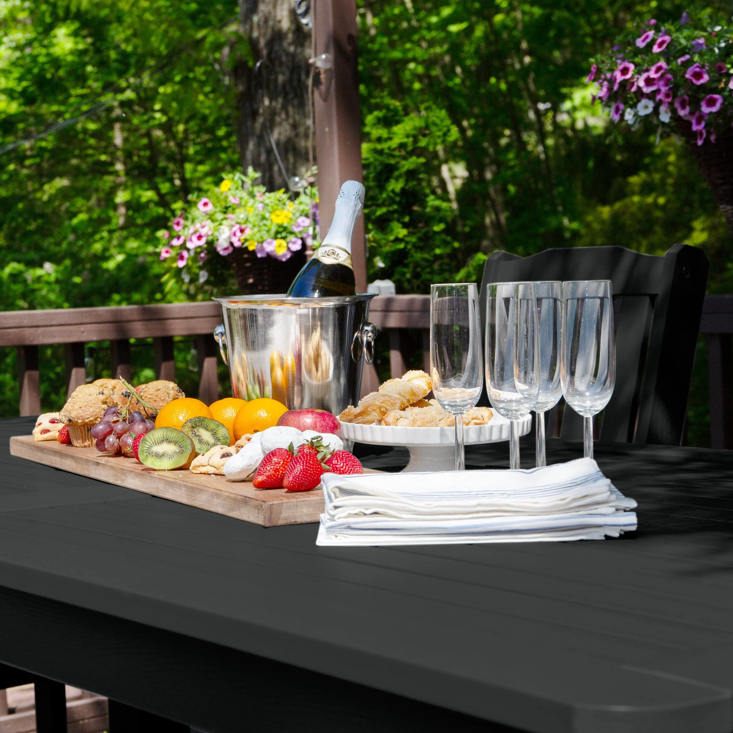 Lehigh 7pc Rectangular Outdoor Dining Set 42in x 84in - Counter Height - Image 12