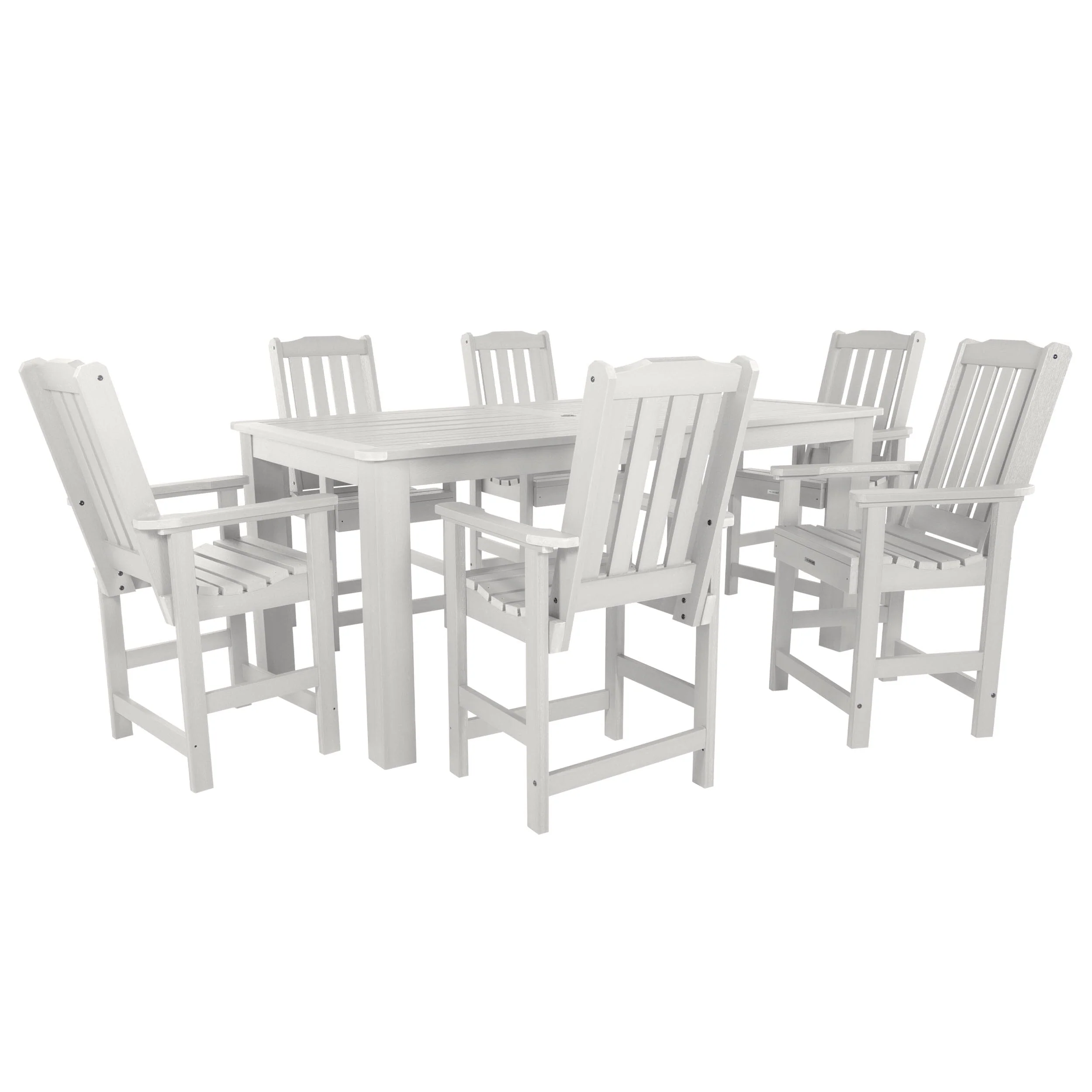 Lehigh 7pc Rectangular Outdoor Dining Set 42in x 84in - Counter Height - Image 13