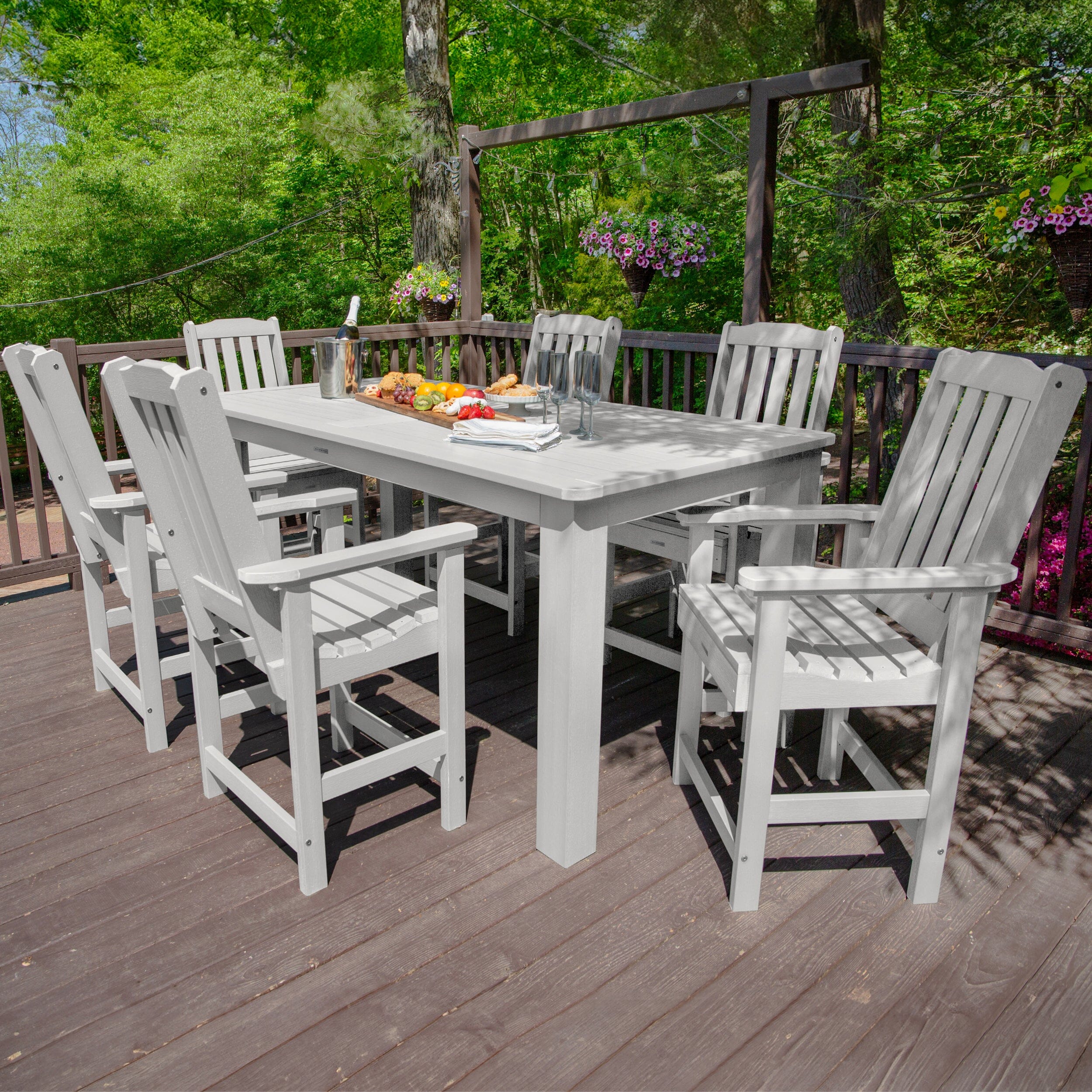 Lehigh 7pc Rectangular Outdoor Dining Set 42in x 84in - Counter Height - Image 14
